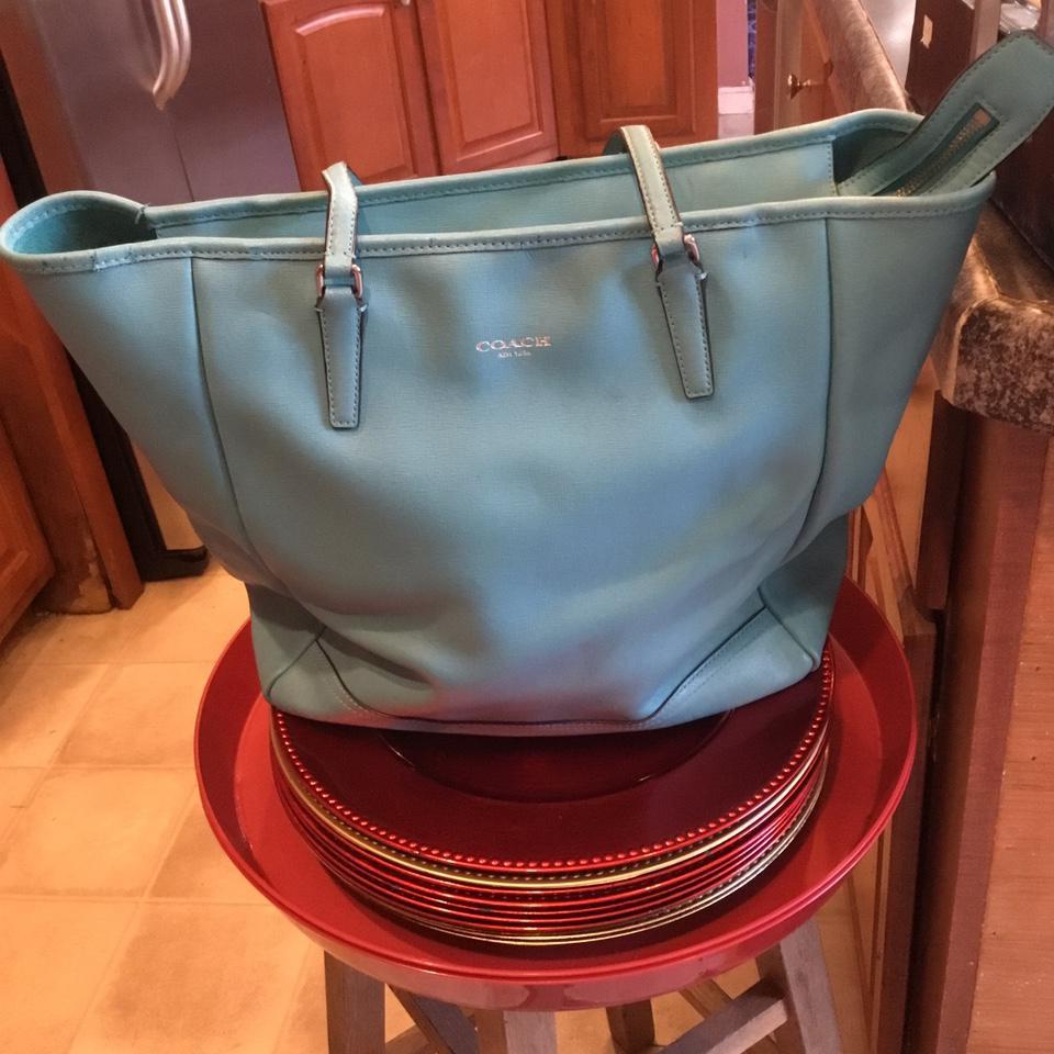 coach tote teal