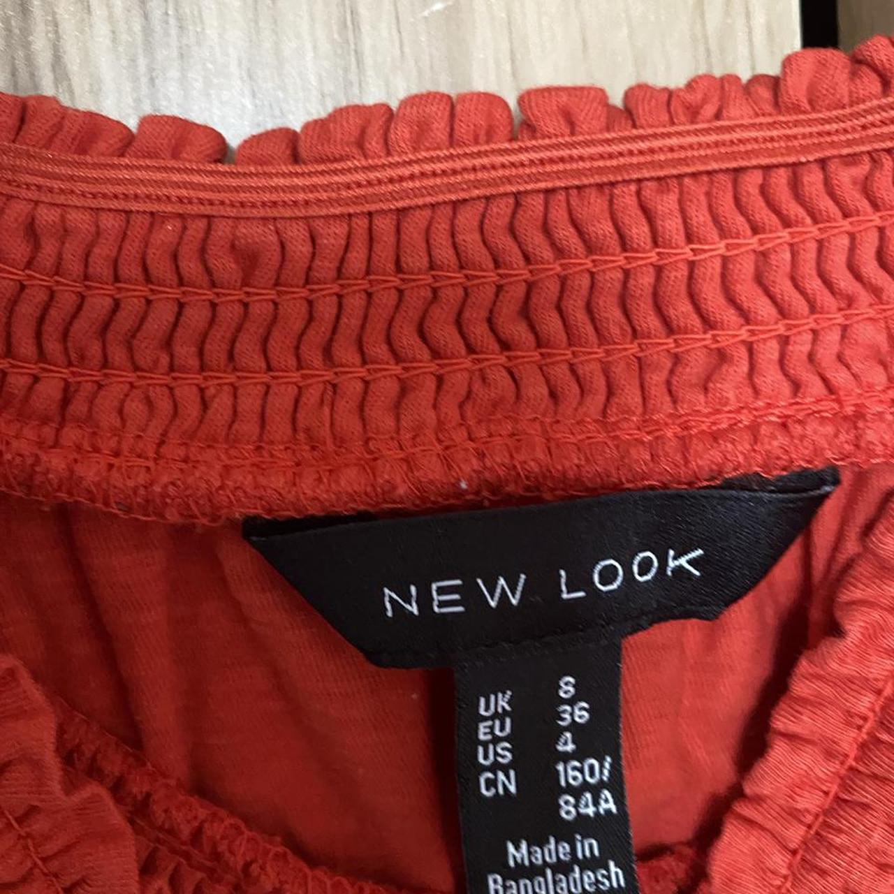 Red top with a square neck from New Look Uk size 8... - Depop