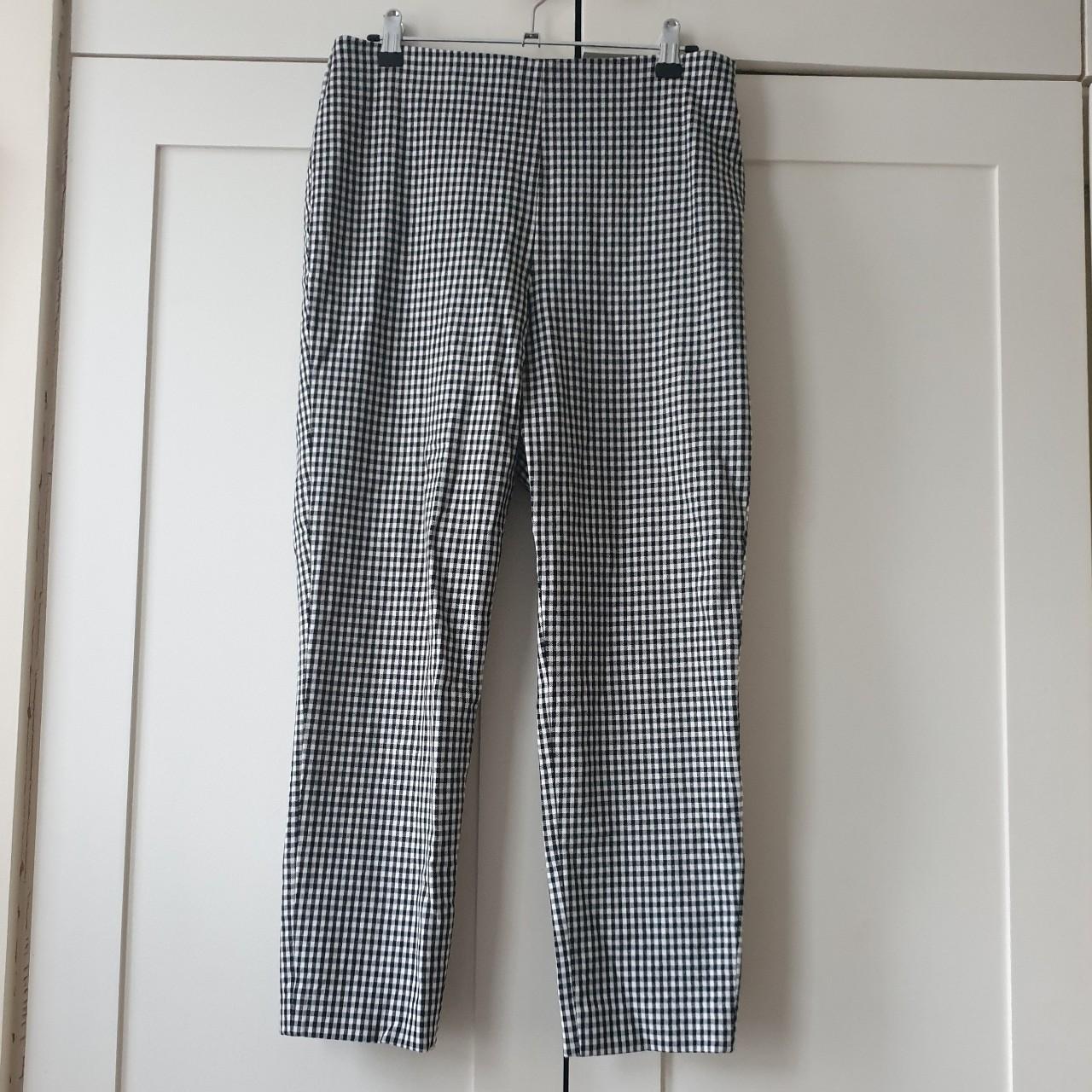 H M Houndstooth Gingham Trousers Worn A Few Depop