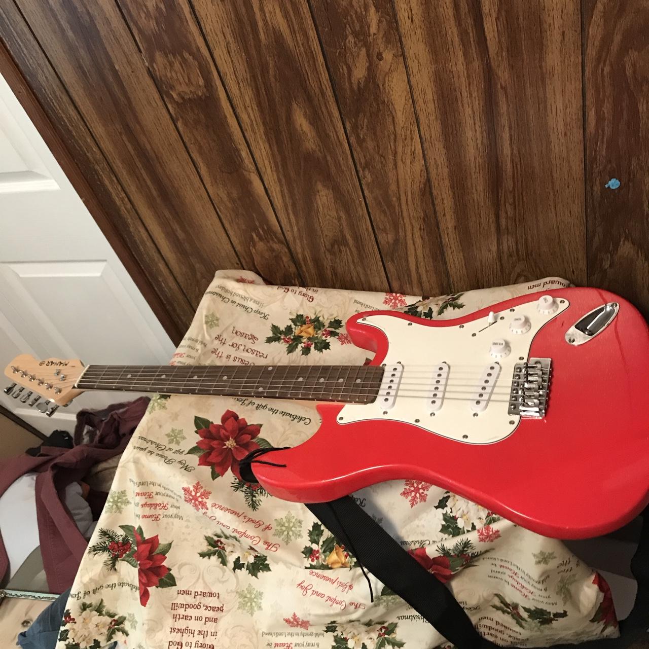 Red glitter Mahar electric guitar!!!!! In perfect... Depop