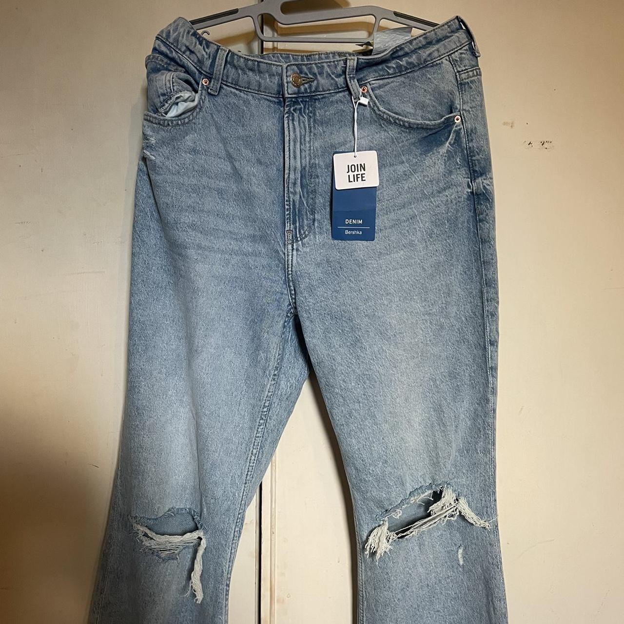 bershka flare blue jeans