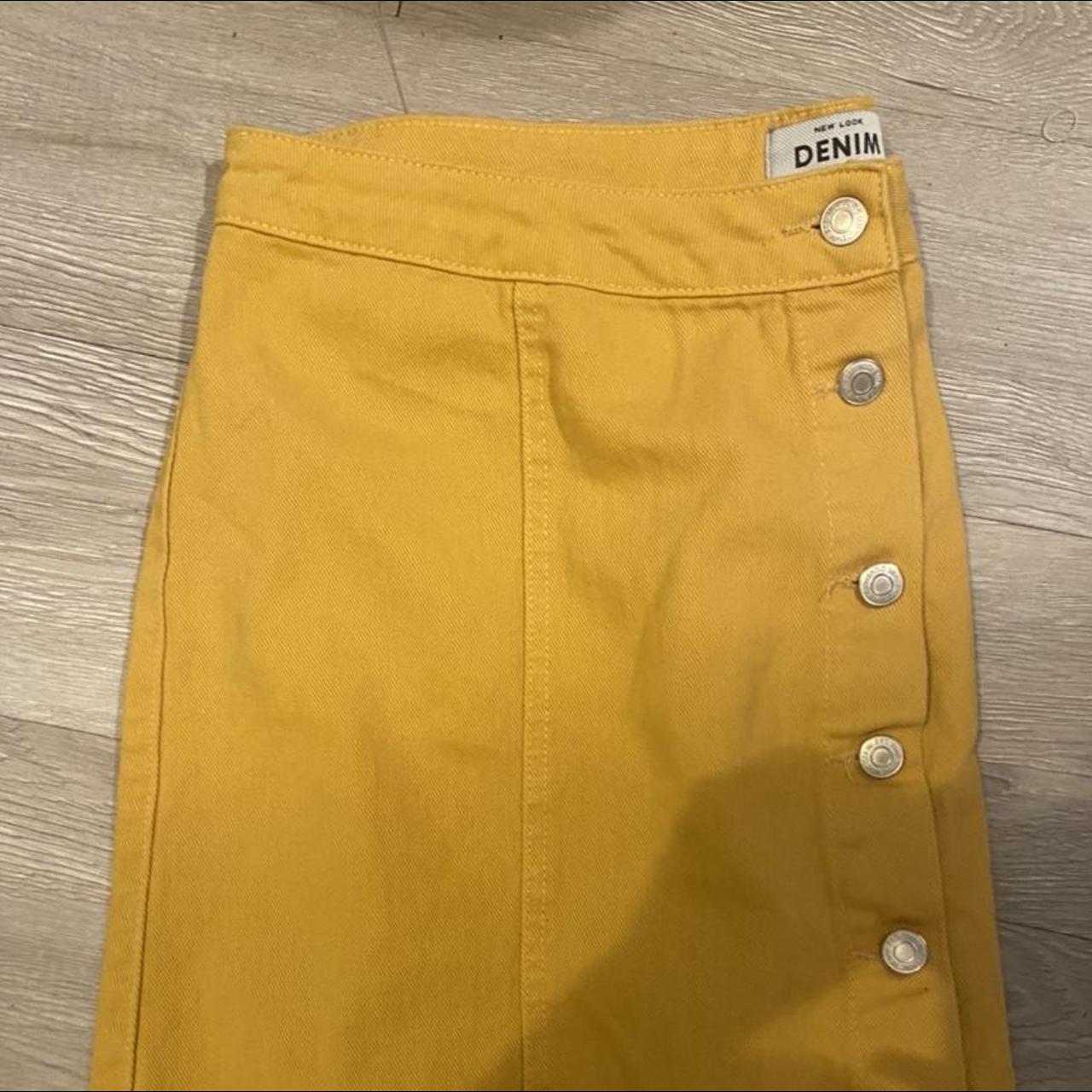 New Look Women's Yellow and Silver Skirt | Depop