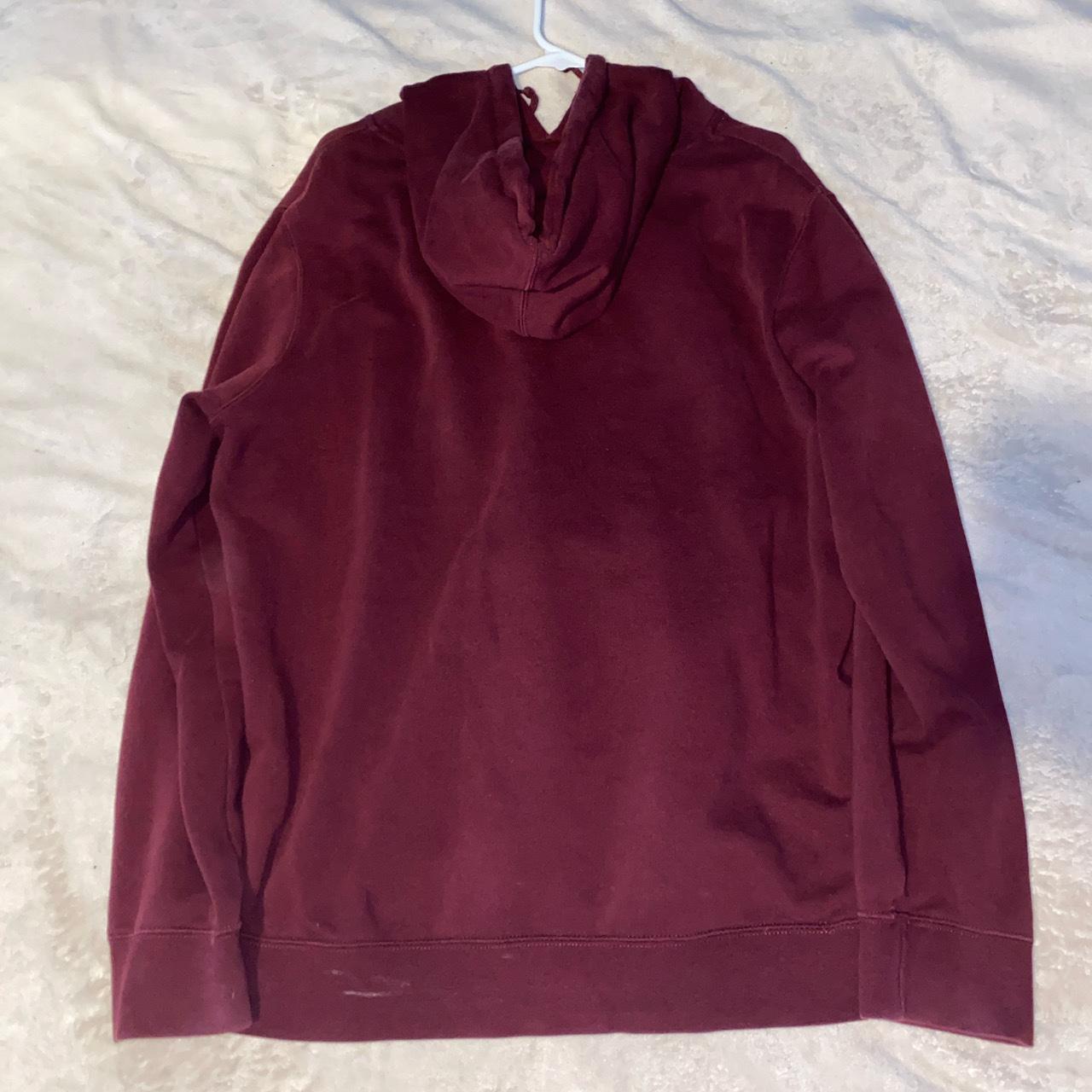 HUF Men's Burgundy and White Hoodie | Depop