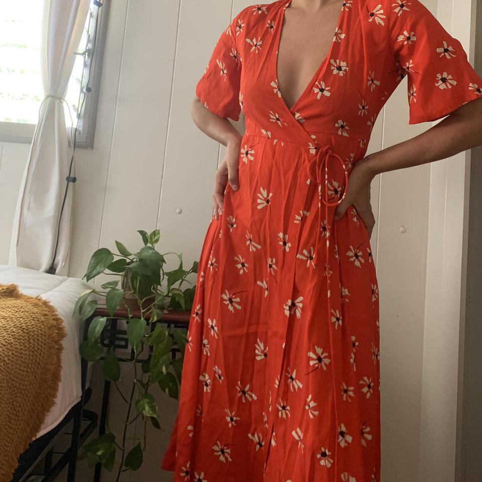 Anthropologie floral best sale wrap dress