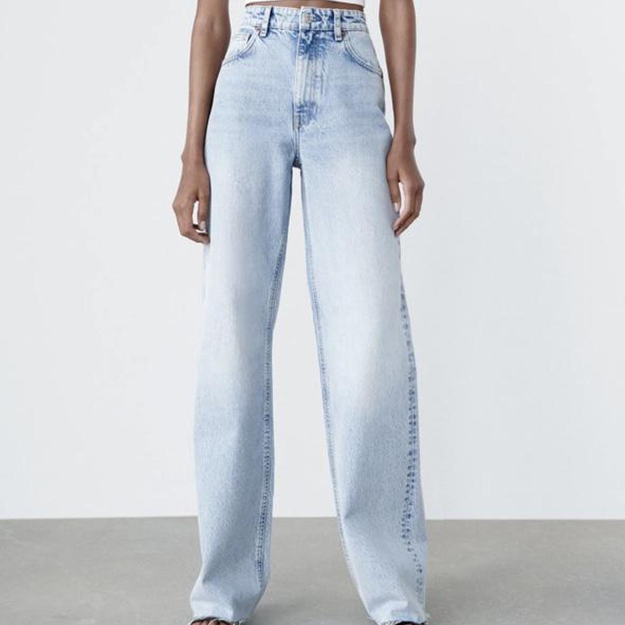 zara full length high rise wide leg jeans