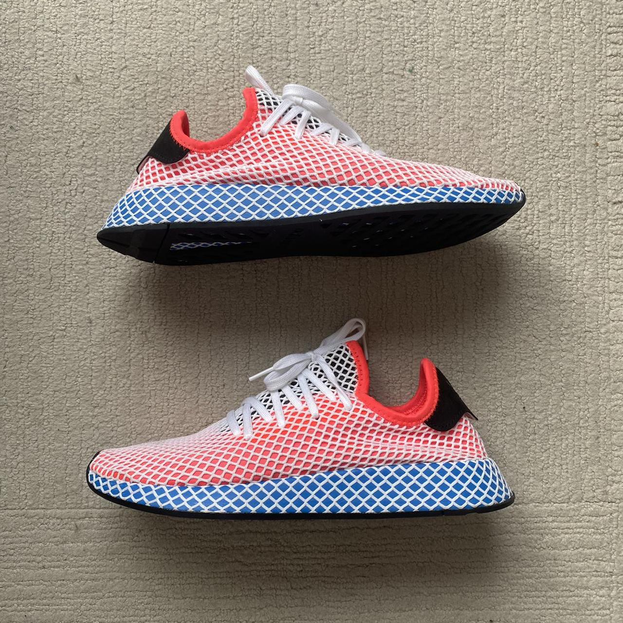 Adidas Deerupt men’s sneakers in red and blue. Only... - Depop