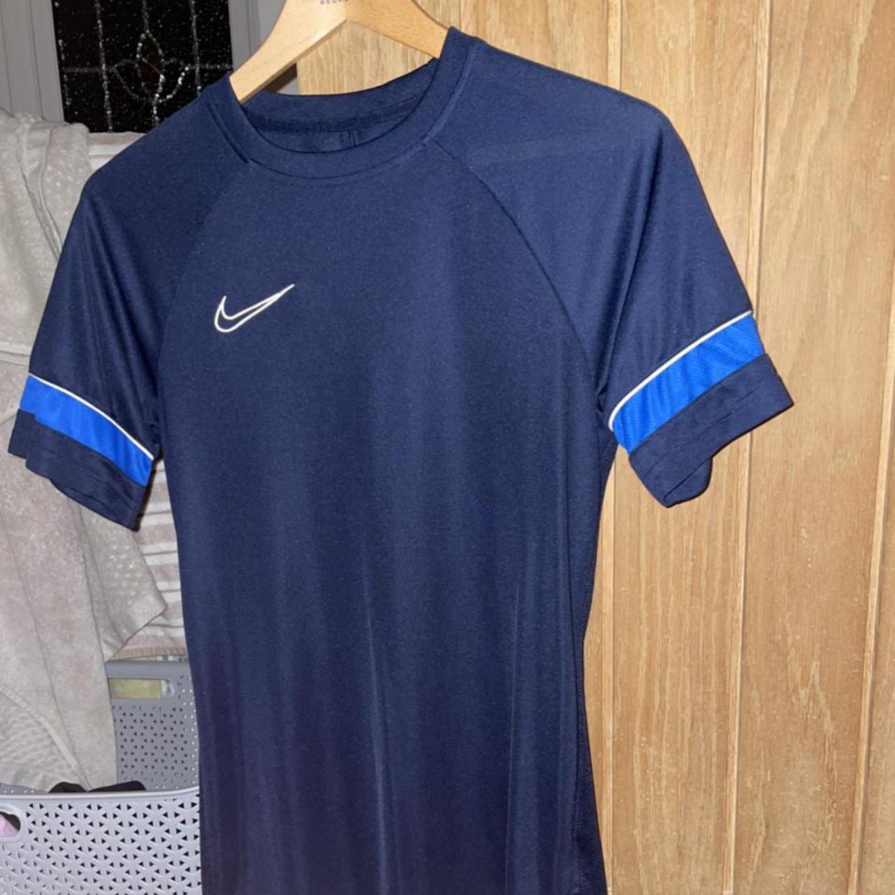 Navy Nike dri-fit academy strike t-shirt / blue... - Depop