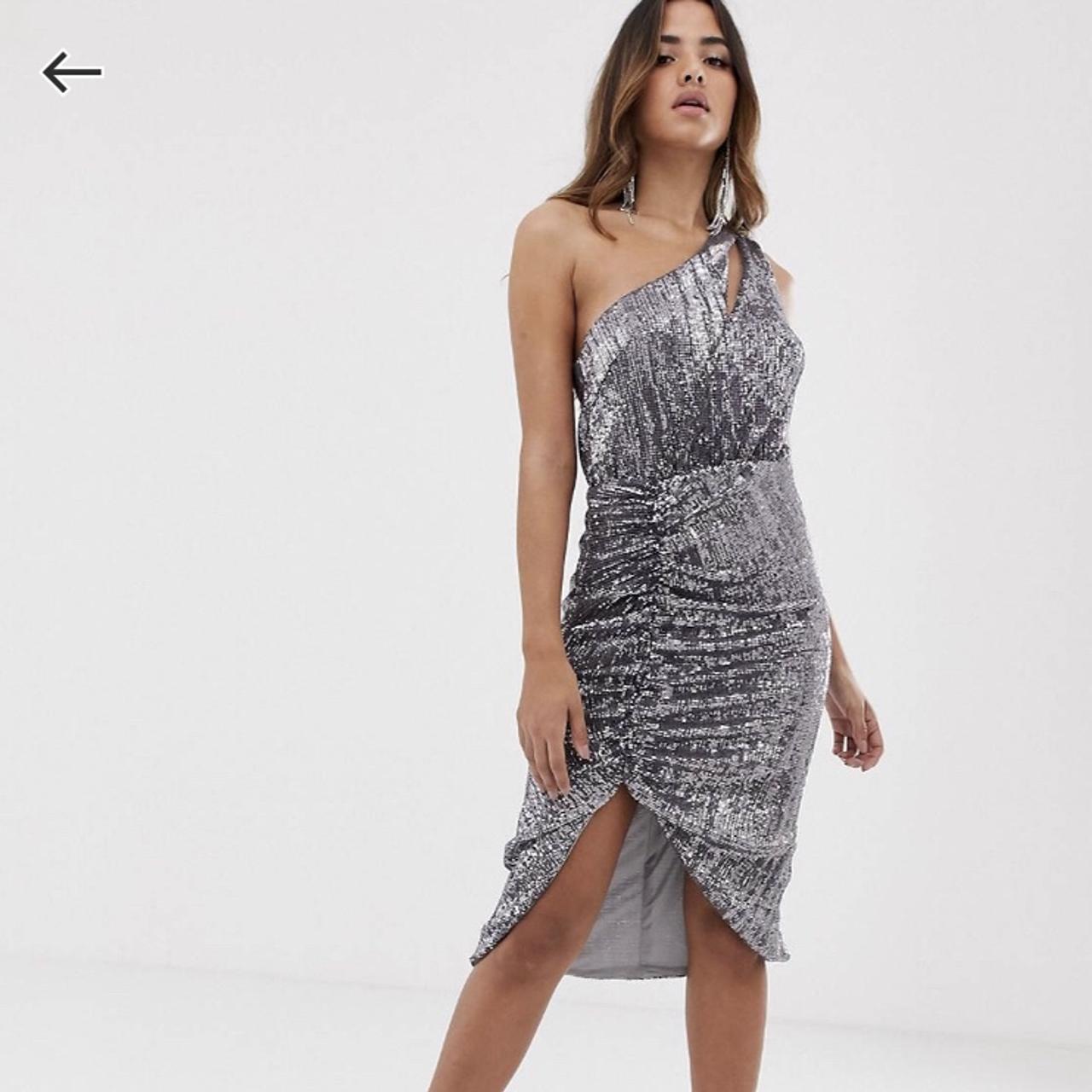 LAVISH ALICE sequin one shoulder cut out midi Depop