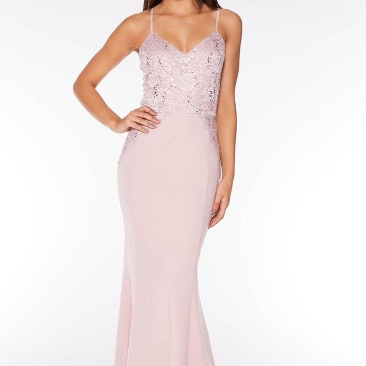 Pink lace top maxi dress by quiz,, XS/6 quiz... Depop