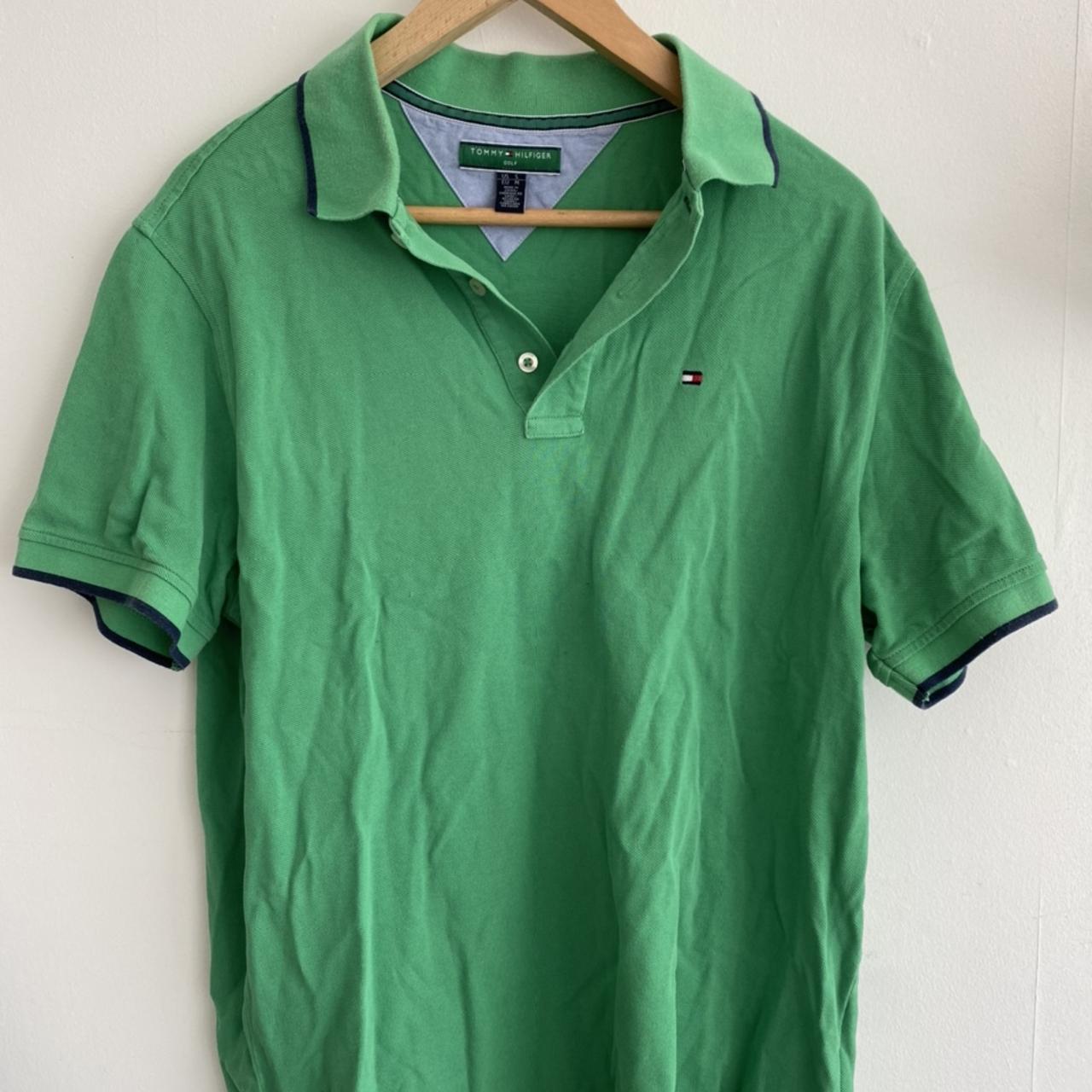 Tommy Hilfiger Men's Green Polo-shirts | Depop