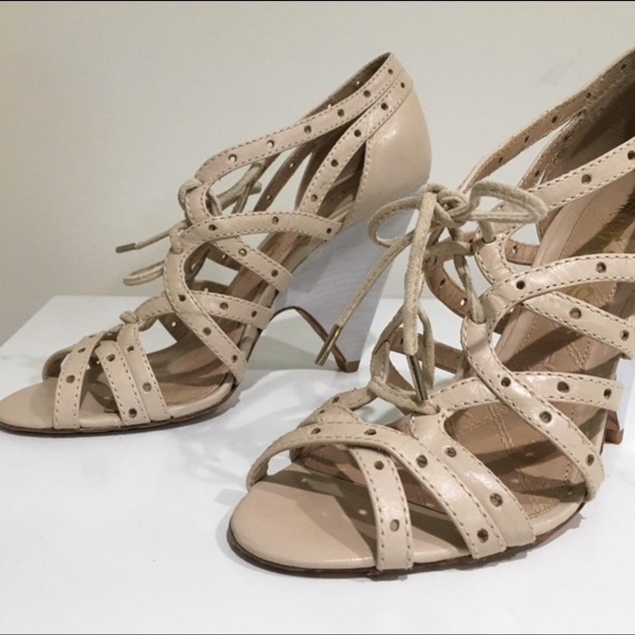 L.A.M.B. Wedge Gladiator Sandal Heels. Perfect... - Depop