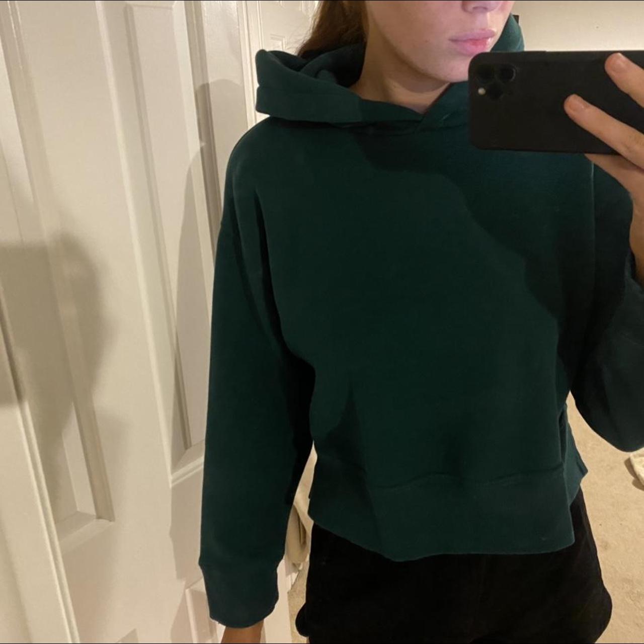 Zara forest green hoodie size small, worn wince x - Depop