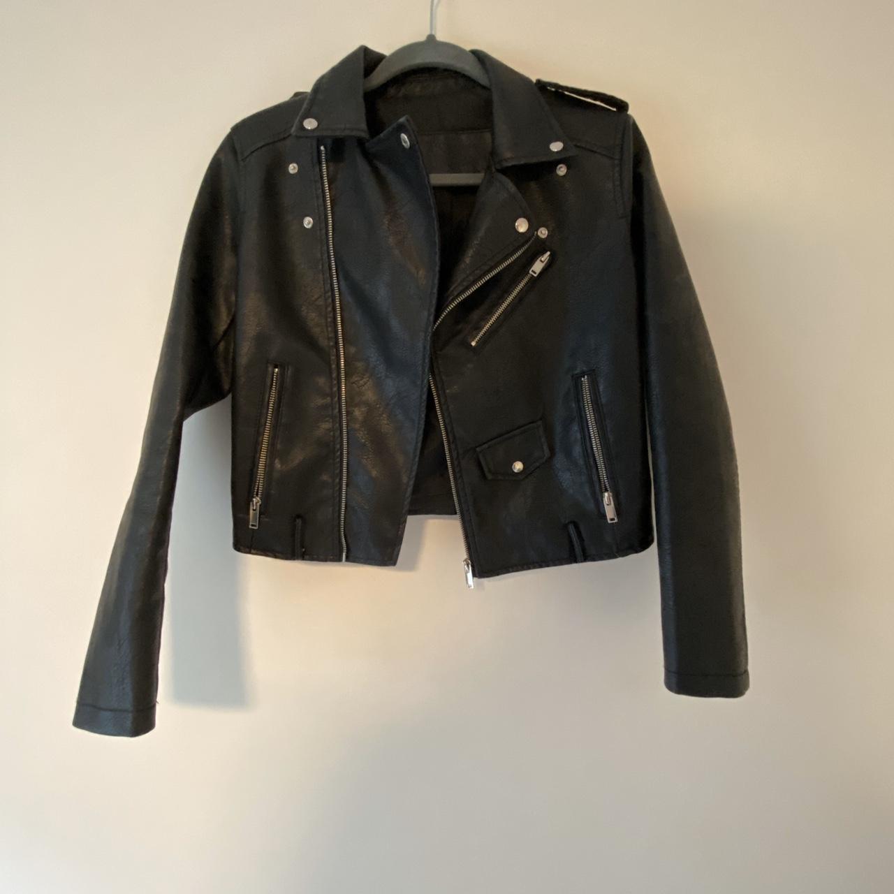 shein leather jacket * great for styling any... - Depop