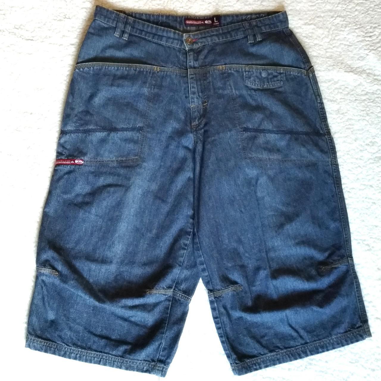 Vintage 90's denim Quicksilver skater pants with... - Depop