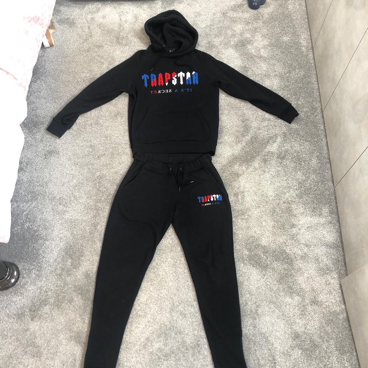 Trapstar Chenille Decoded Hooded Tracksuit - Black. - Depop