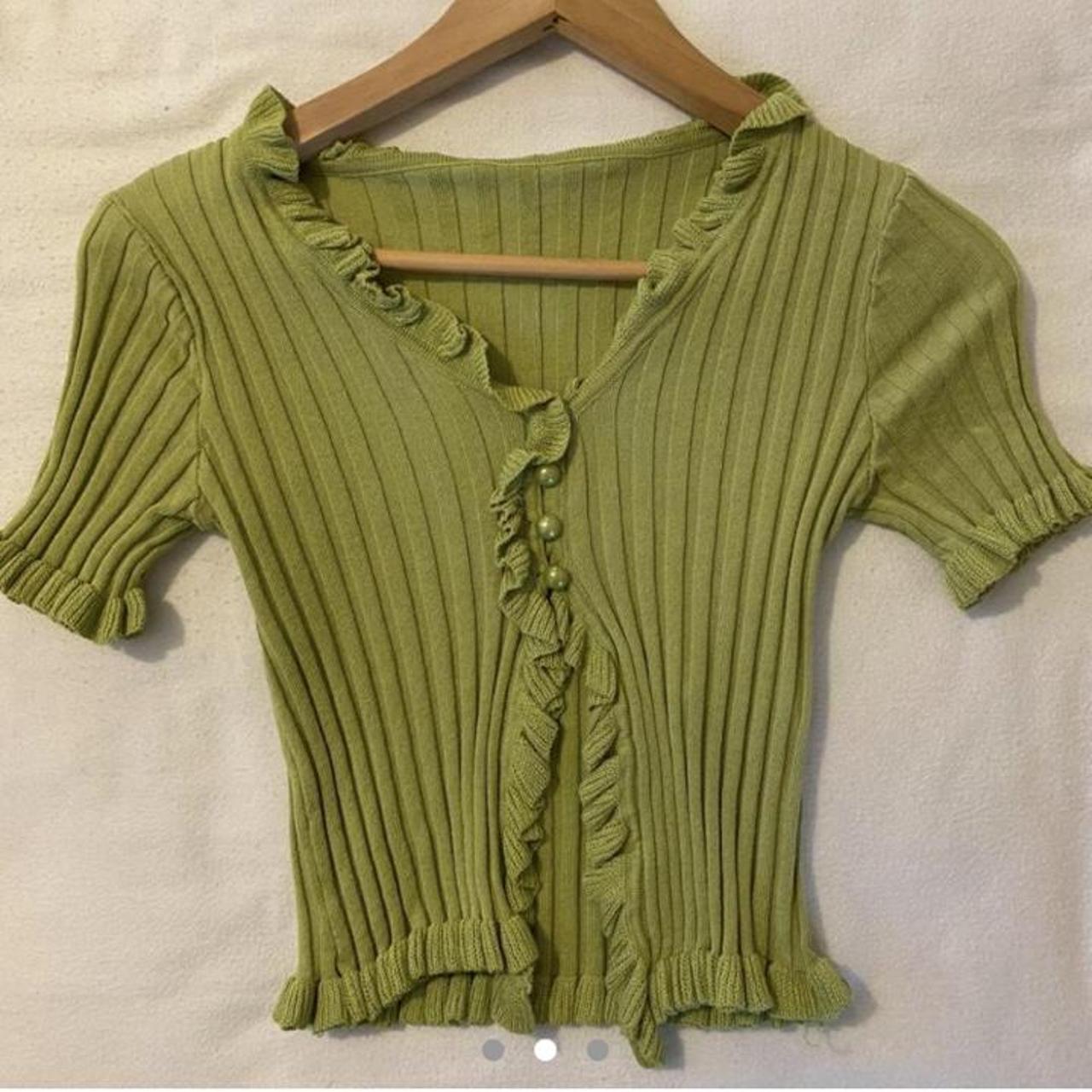 Women's Green and Khaki Blouse | Depop