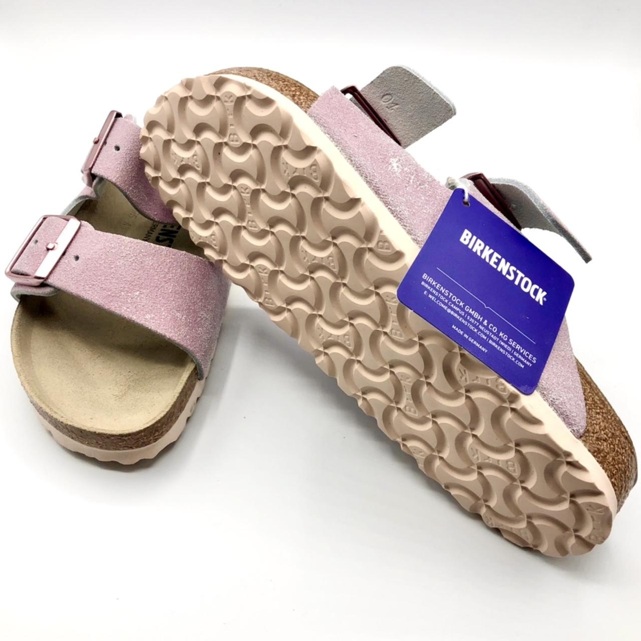 birkenstock washed metallic rose