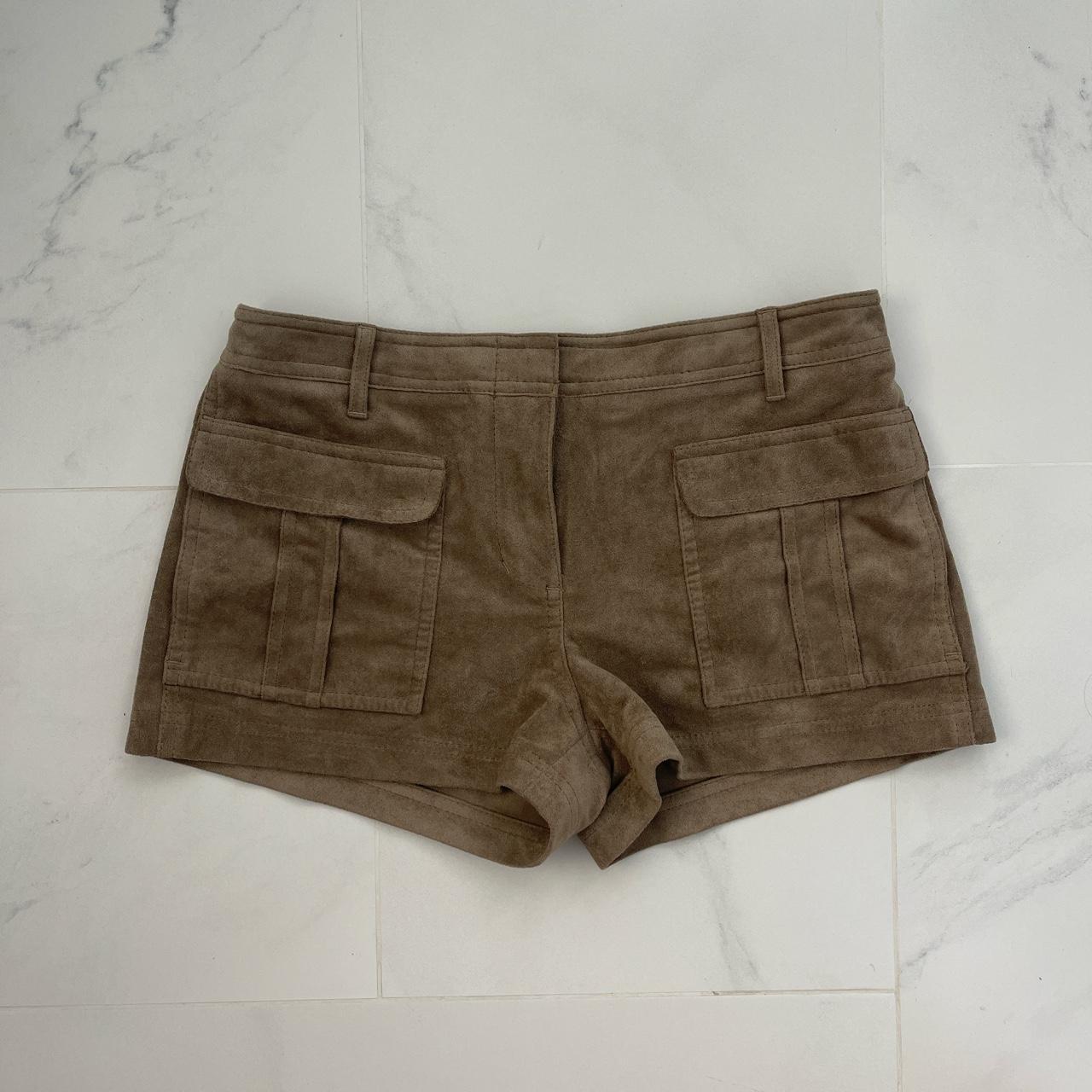 Suede beige shorts. Too small on me:( Recommend for... - Depop