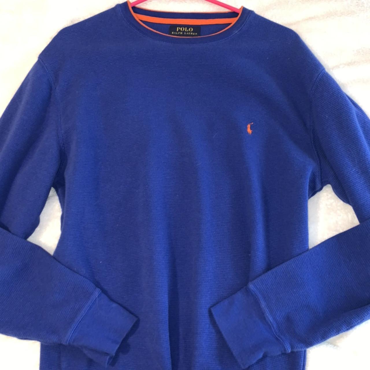 Ralph Lauren polo crew neck the blue and orange... - Depop