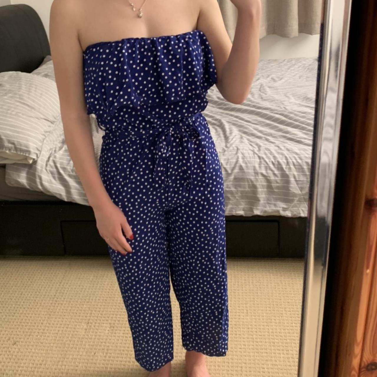 quiz blue polka dot jumpsuit