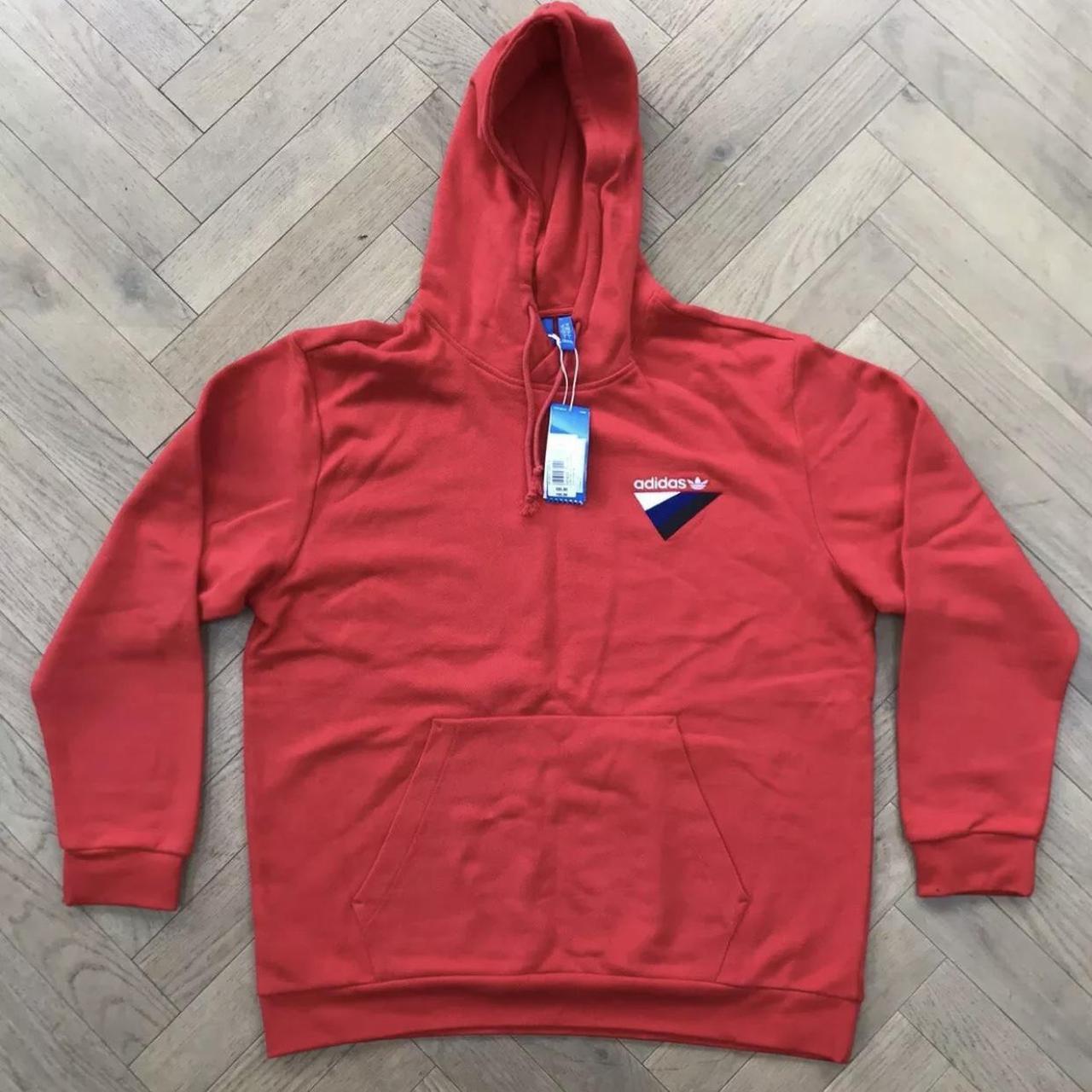 Adidas Men's Red Hoodie | Depop