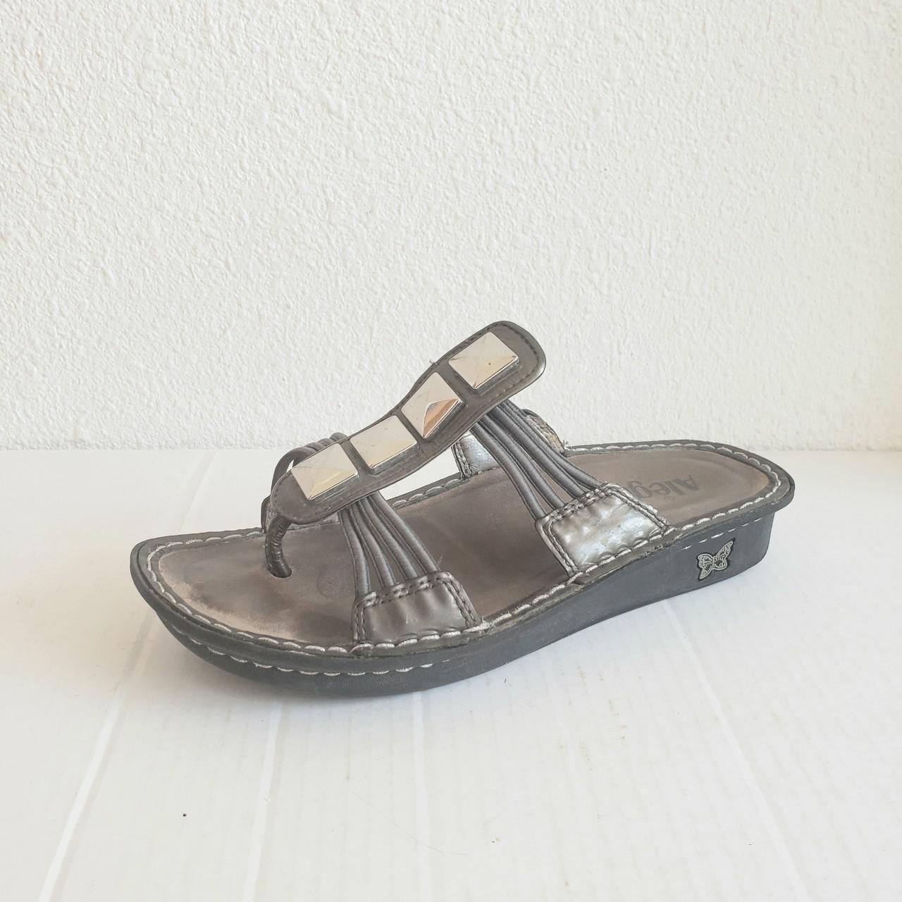 Allegria Womens Gray Metalic Leather Upper and... - Depop