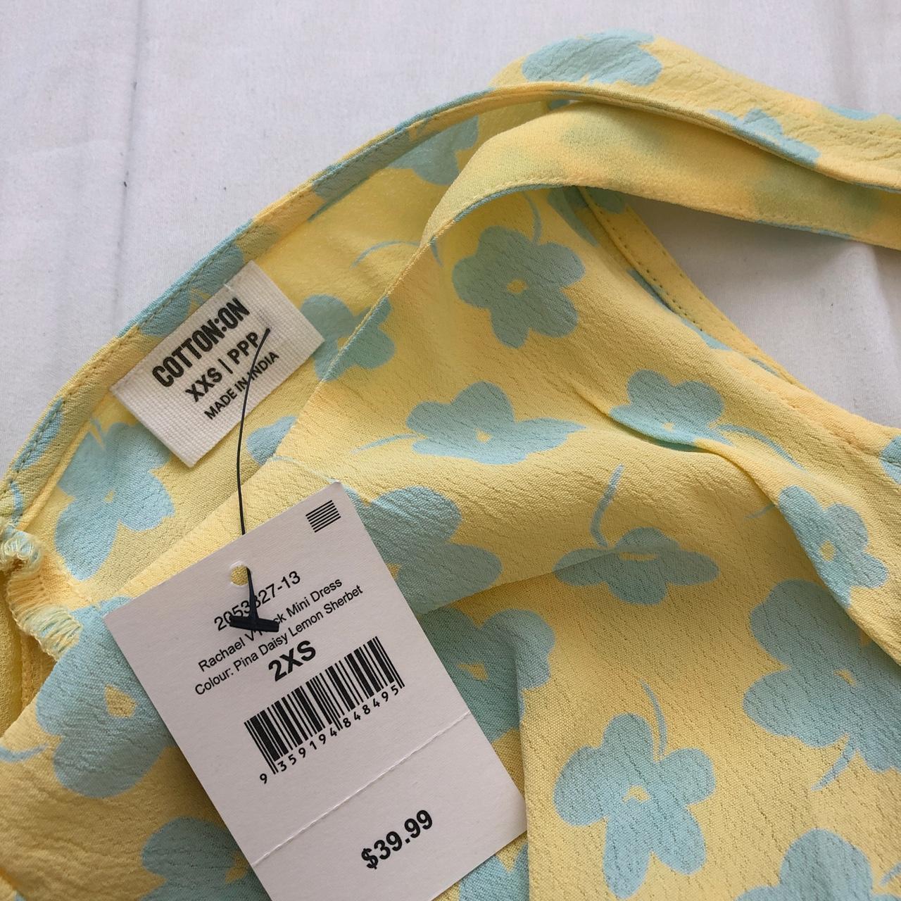 Cotton On Women's Yellow and Blue Dress | Depop