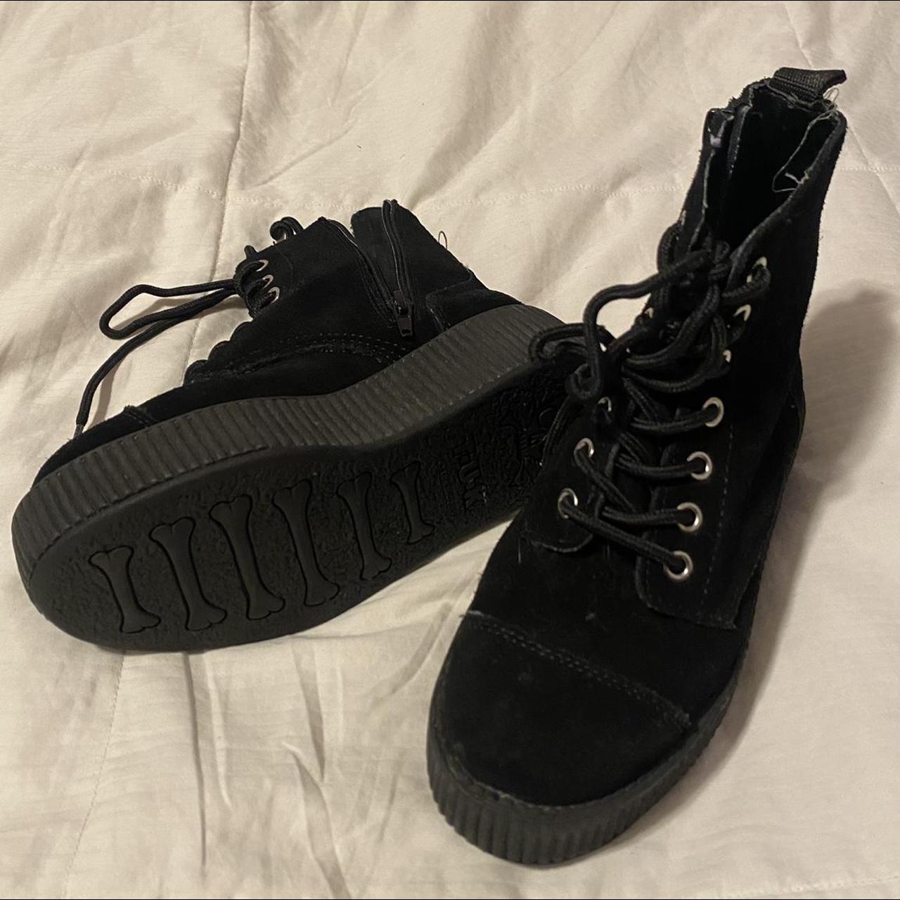 T.U.K. black suede Viva Mondo Boots with... - Depop