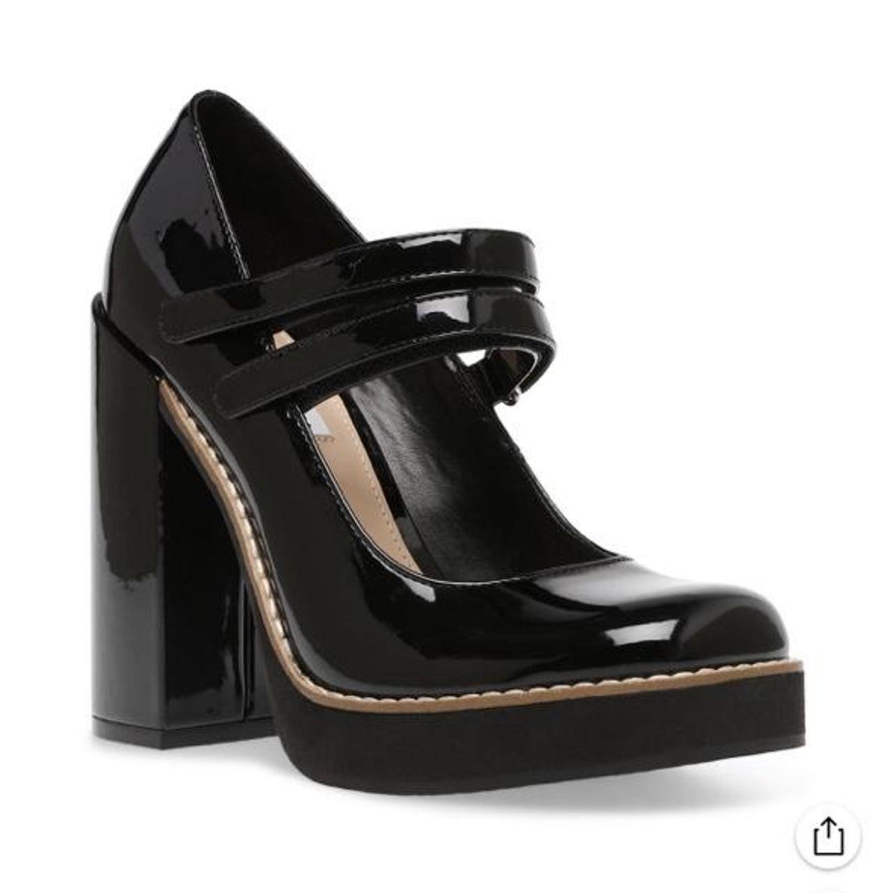 Steve madden black deals patent pumps