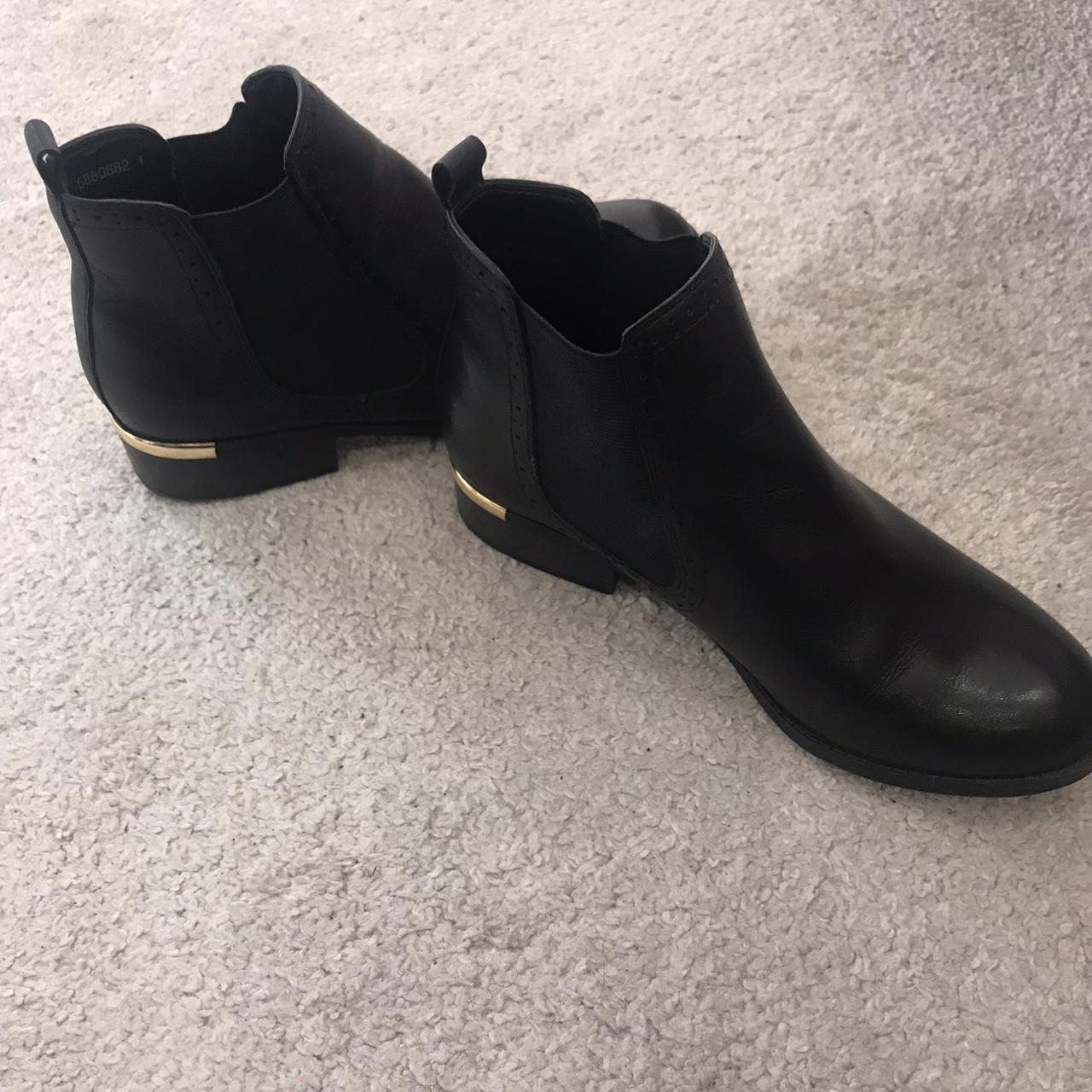 new look black and gold boots