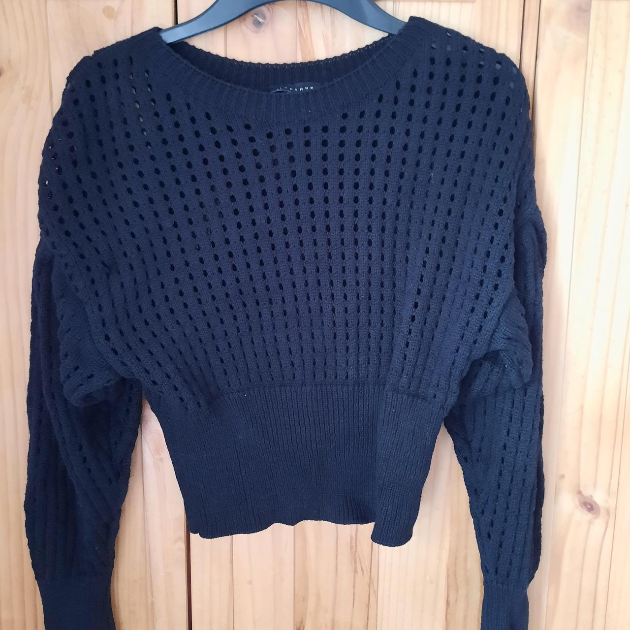 Black knitted jumper -worn a couple times - Depop