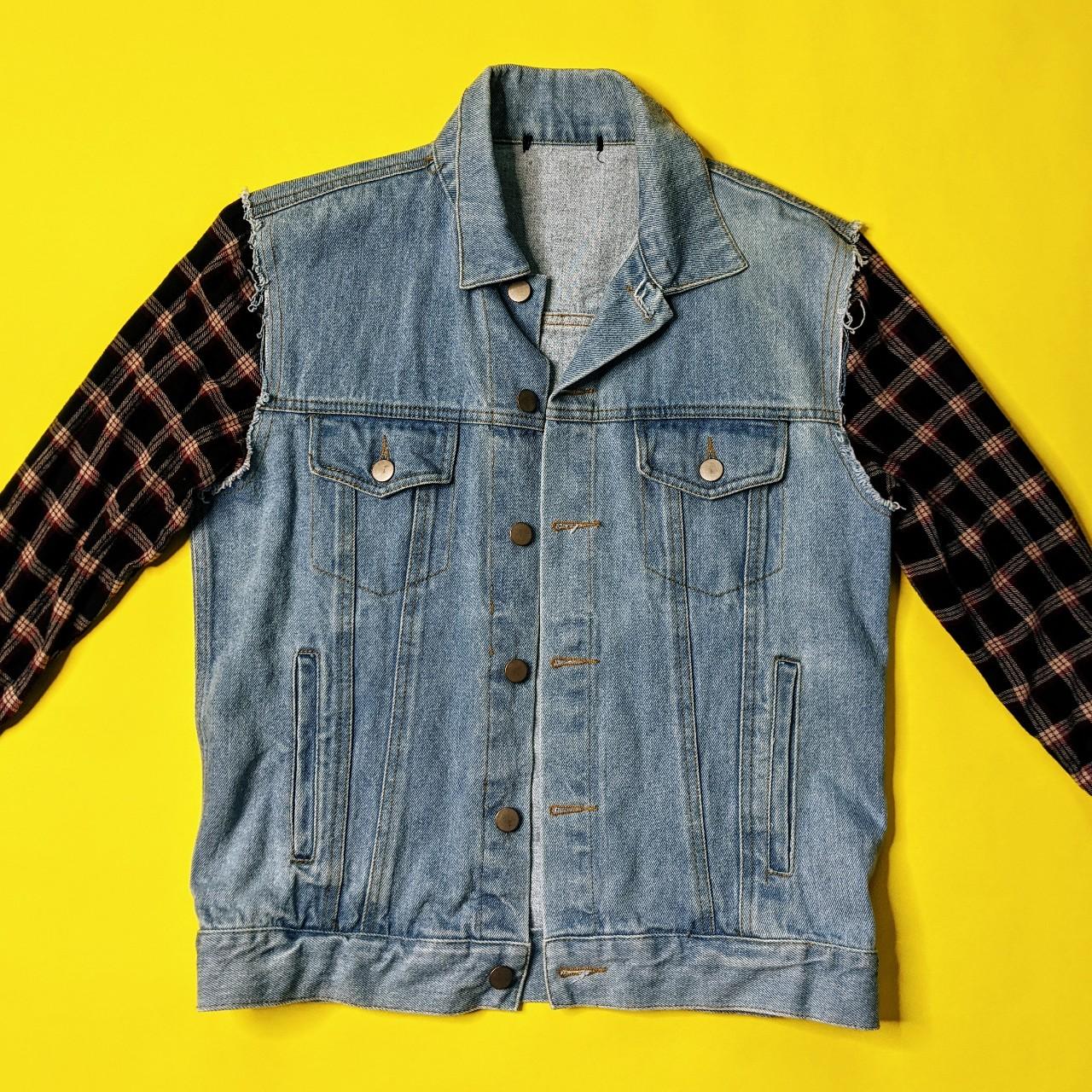 flannel with denim jacket