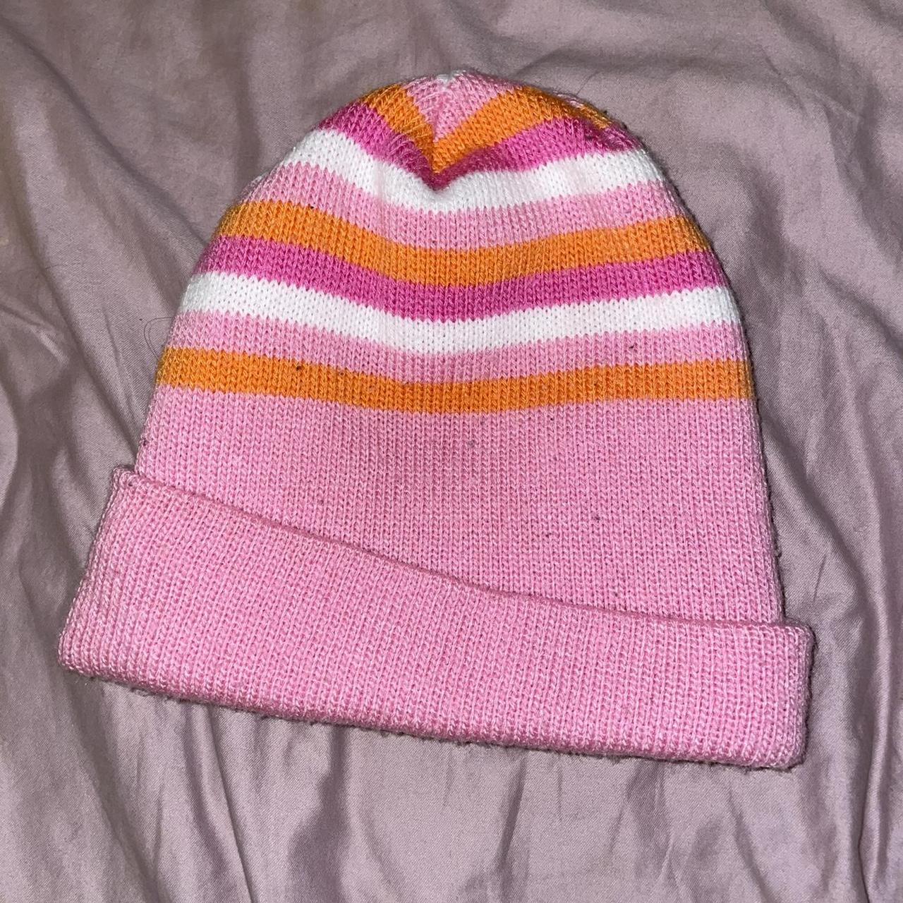 Women's Pink and Orange Hat Depop