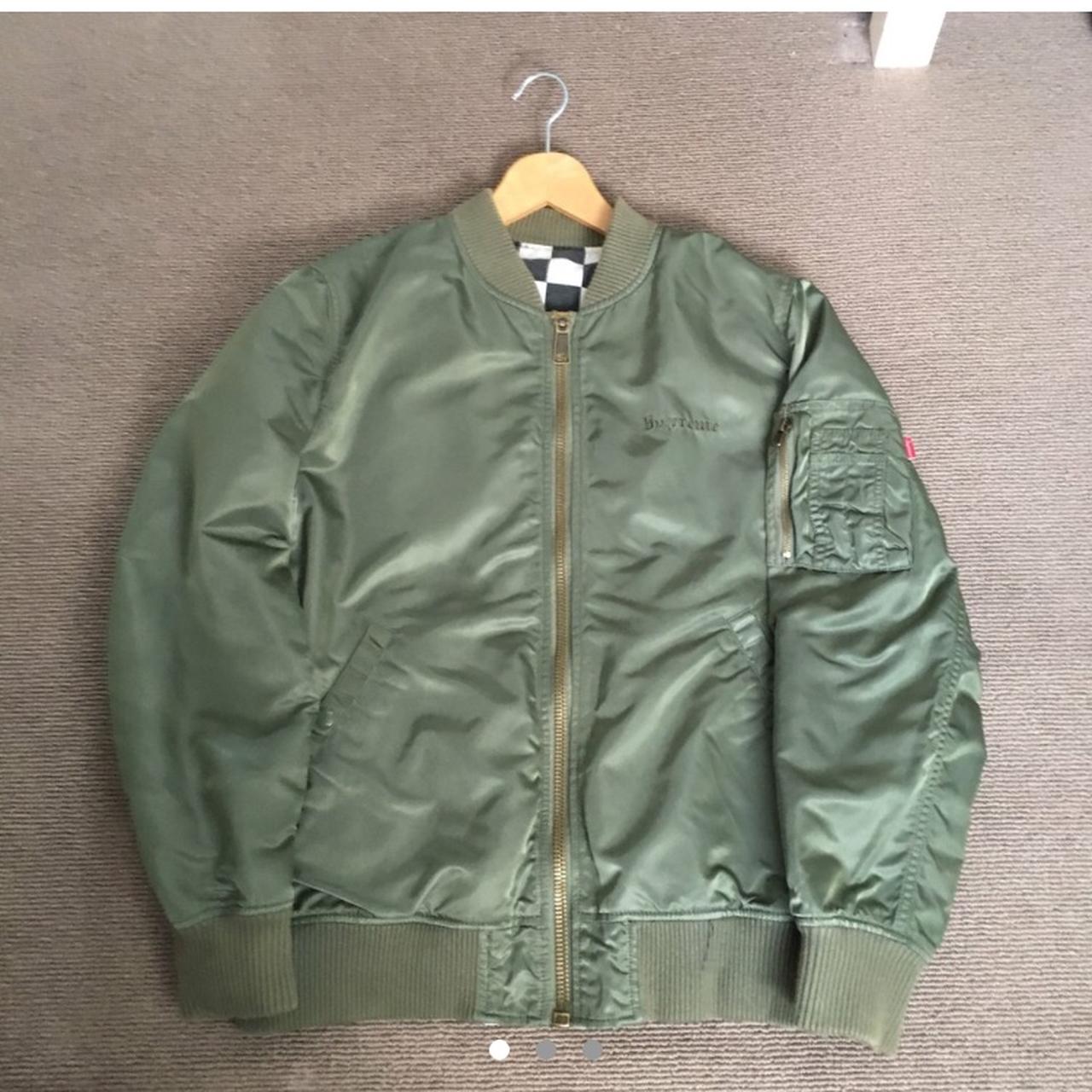 Supreme Reversible Checkered Ma-1 Bomber Jacket Olive XL