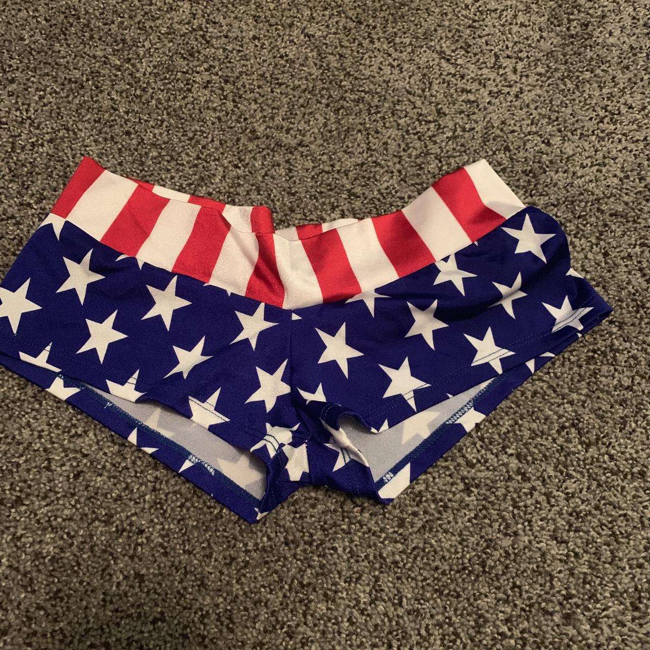 American Flag Booty Shorts. Fits like an XS. Only... - Depop