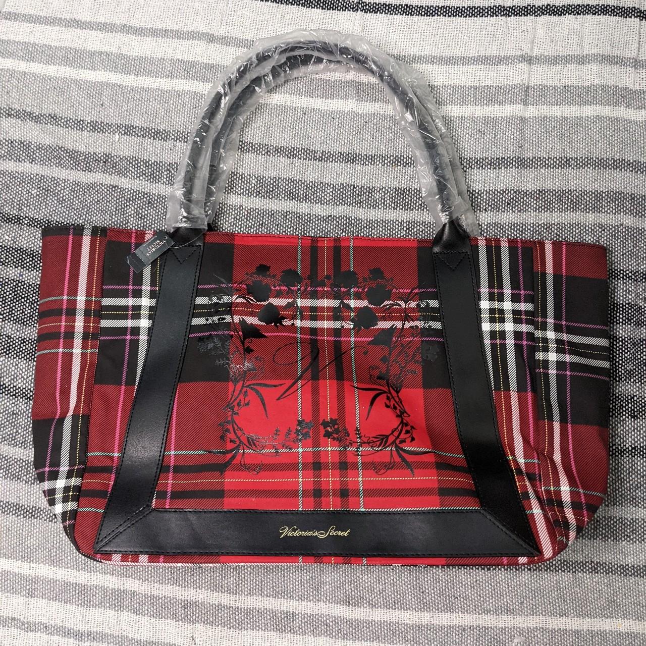 Brand new with tags victoria secret red plaid tote - Depop