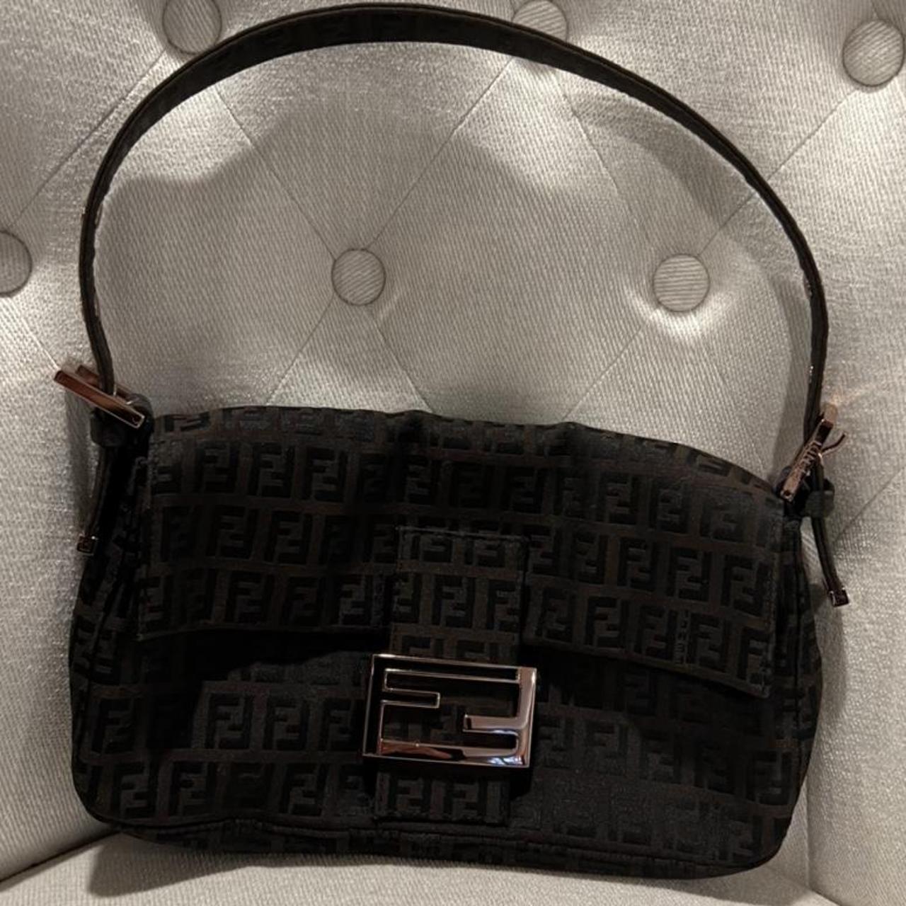 fendi zucca baguette black