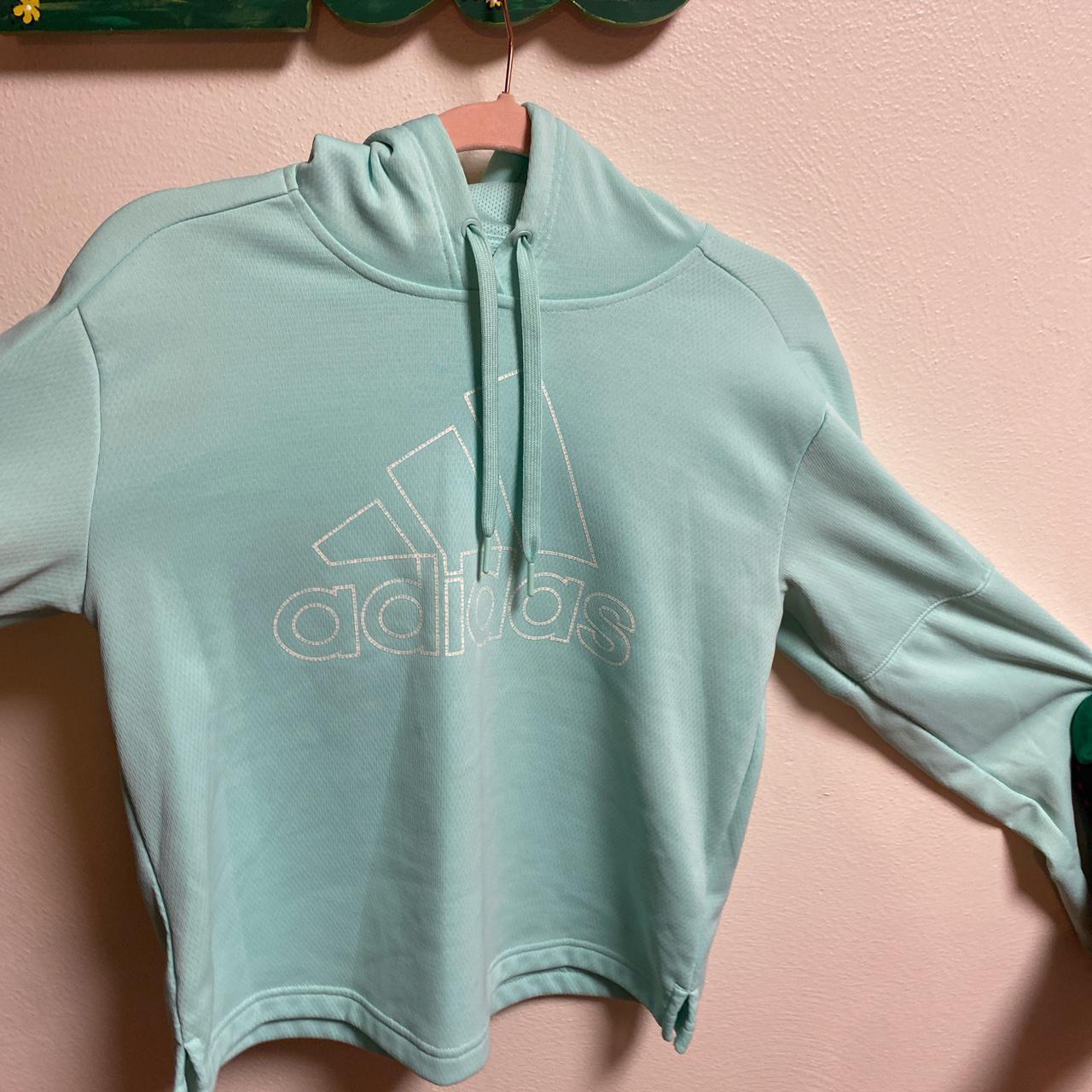 mint blue adidas hoodie