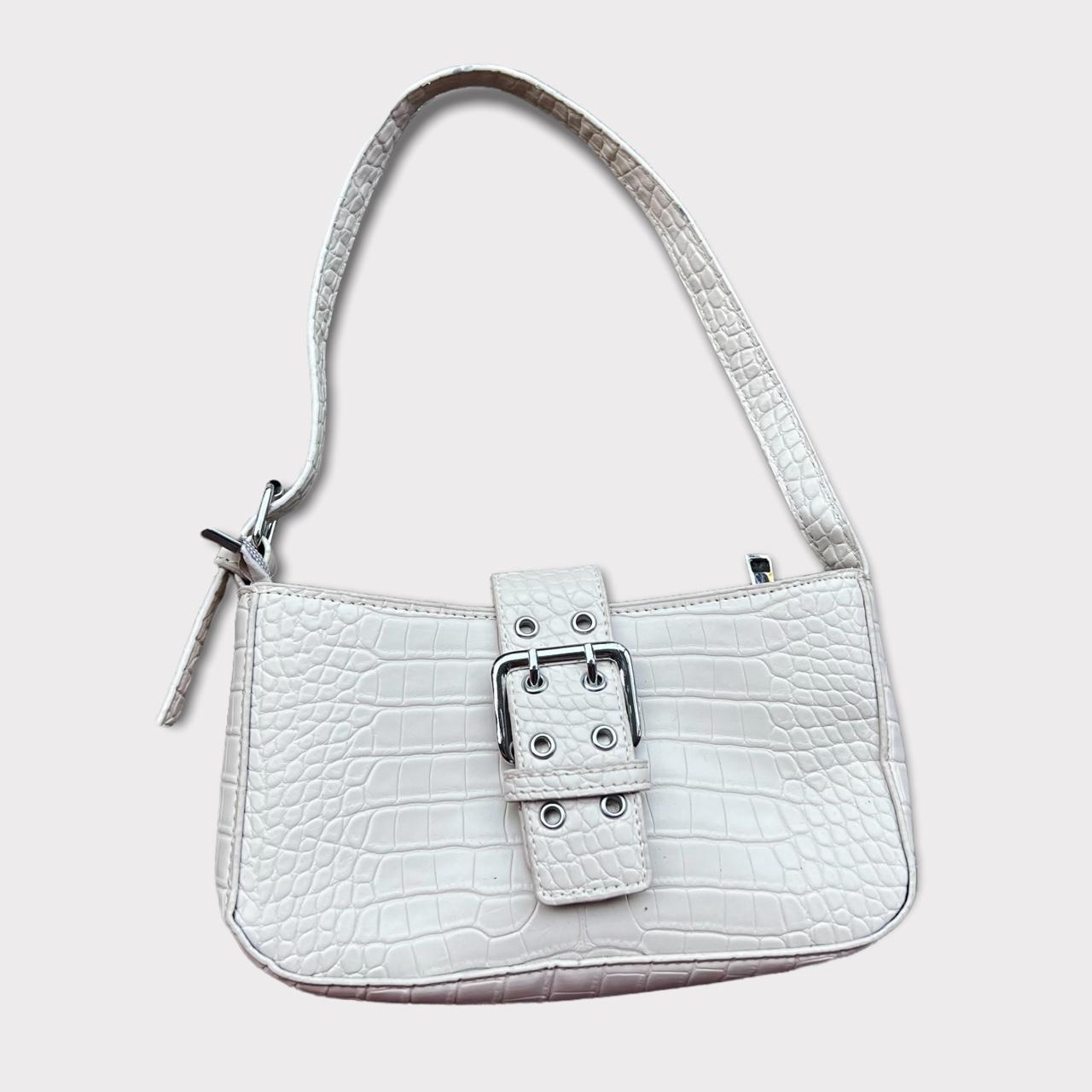 Brahmin | Bags | Vtg Brahmin Haley Cream Mock White Alligator Crocodile  Baguette Shoulder Purse | Poshmark