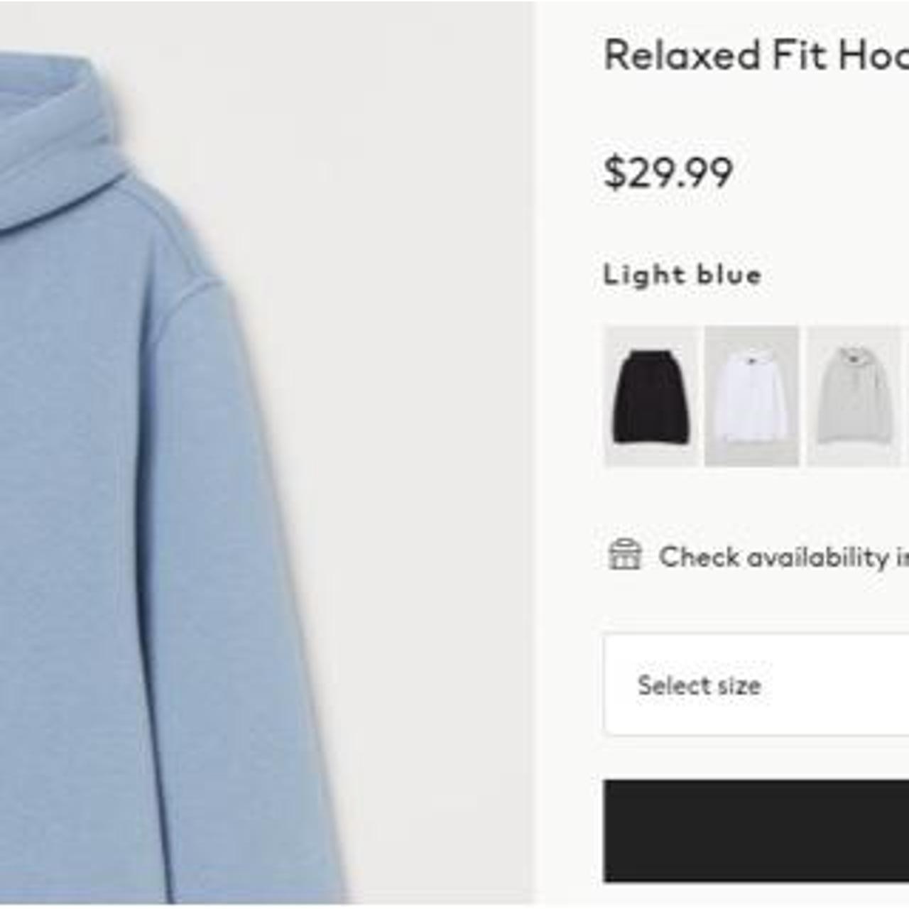 H&M Men's Blue Hoodie Depop