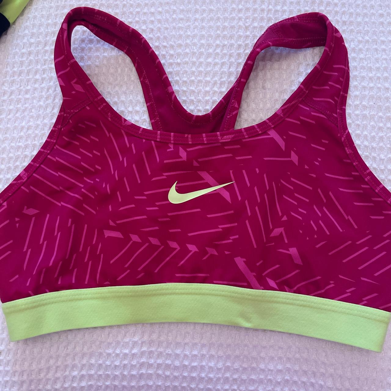 nike pink and yellow sports bra