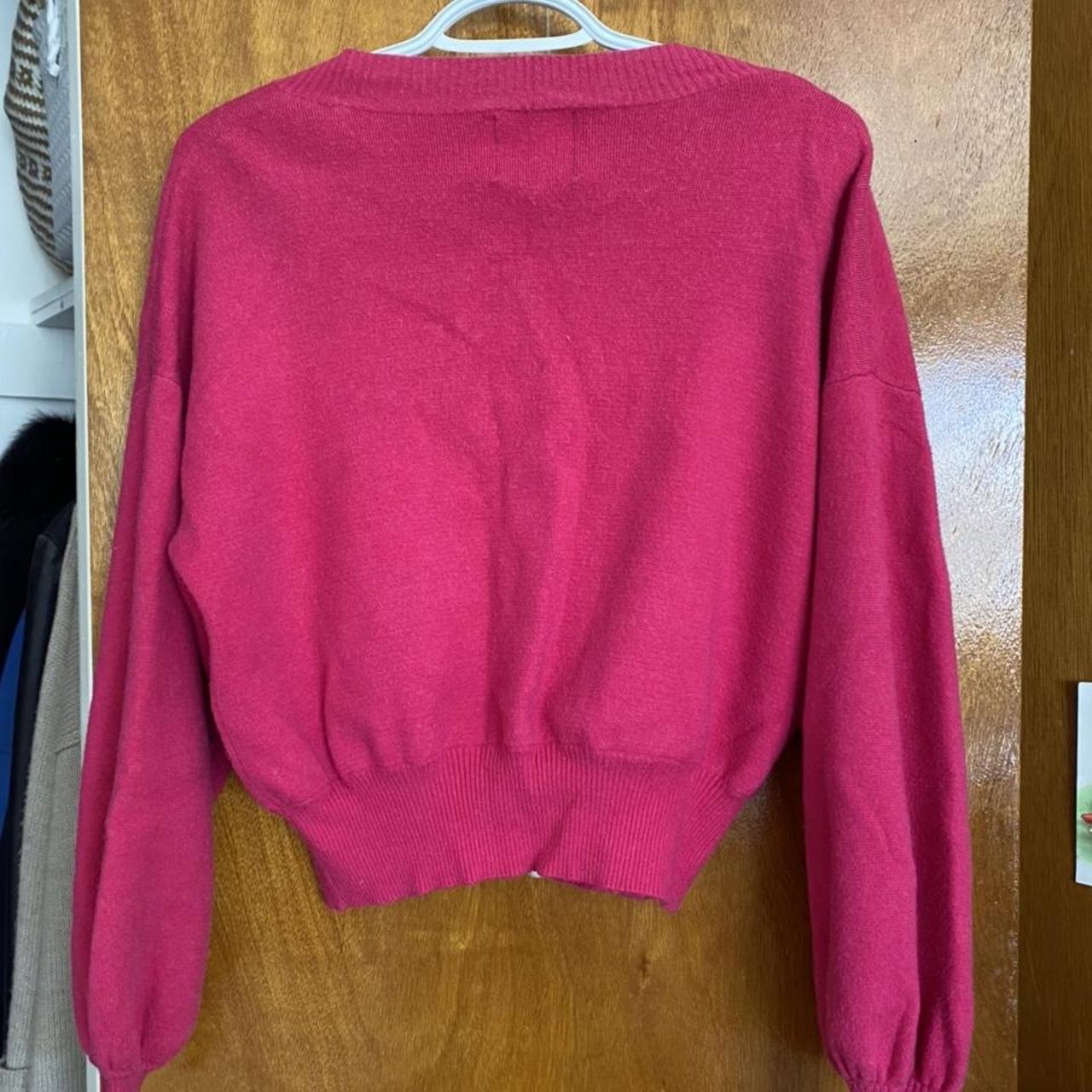 Hot pink fleece sweater. No flaws. Really soft.... - Depop