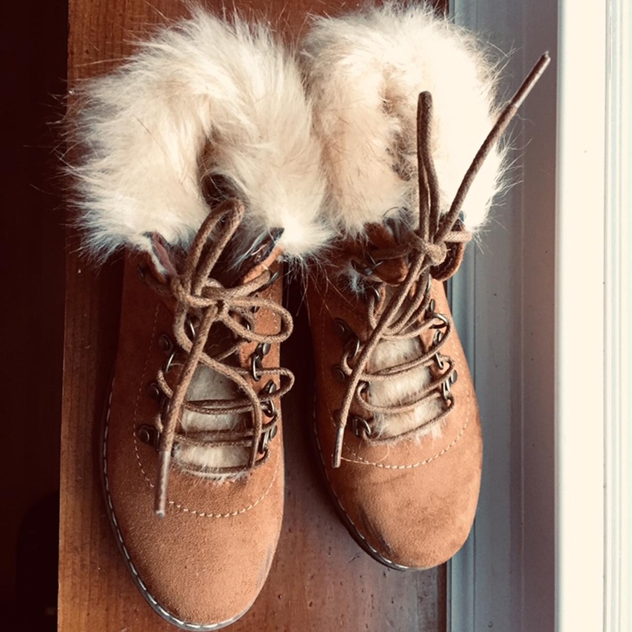 Faux fur trim combat boots best sale