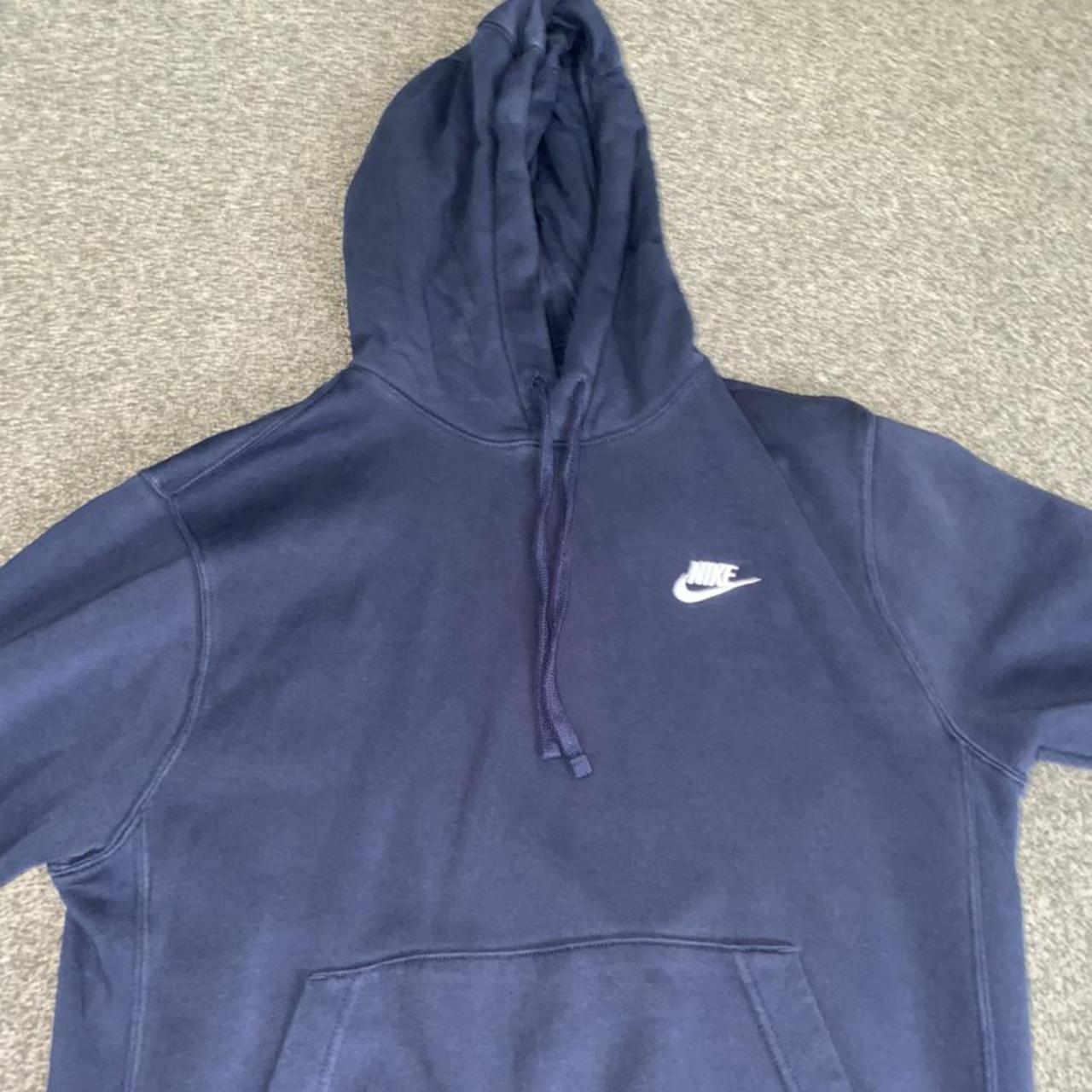 Nike navy blue hoodie Hardly worn Condition... - Depop