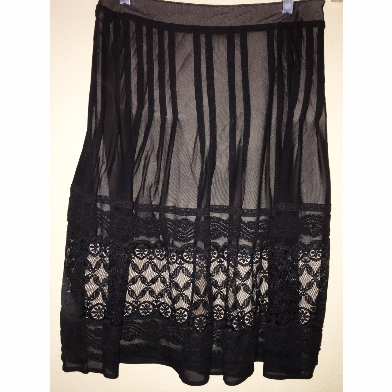 Sheer black skirt outlet knee length