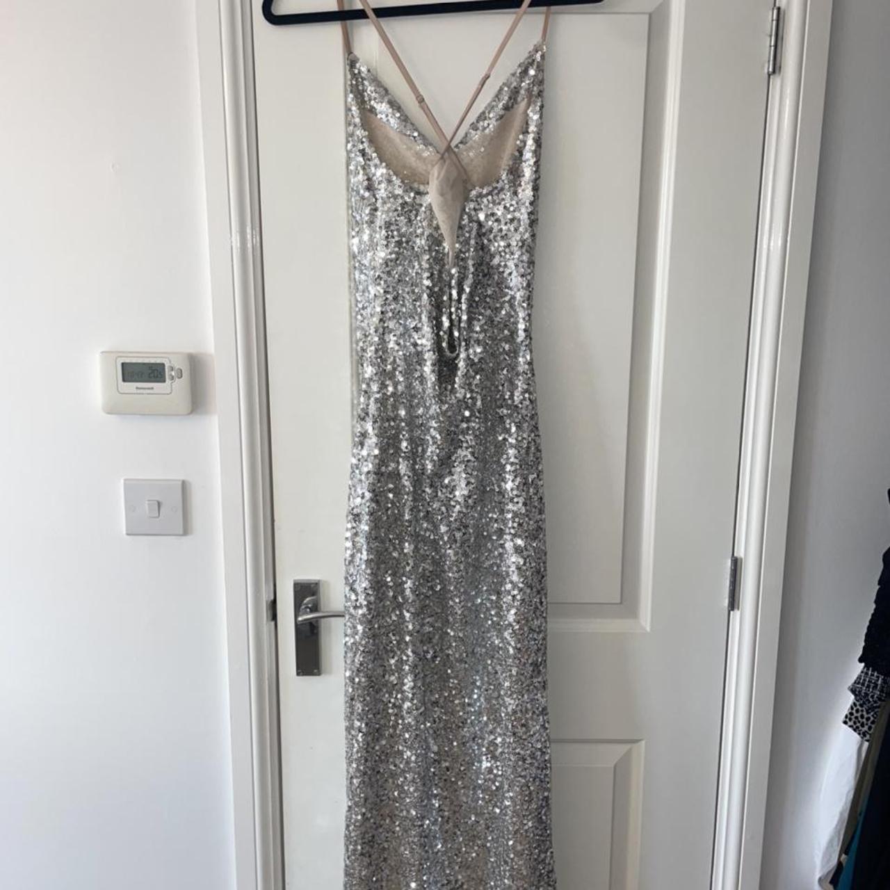 Meshki Women's Silver Dress | Depop