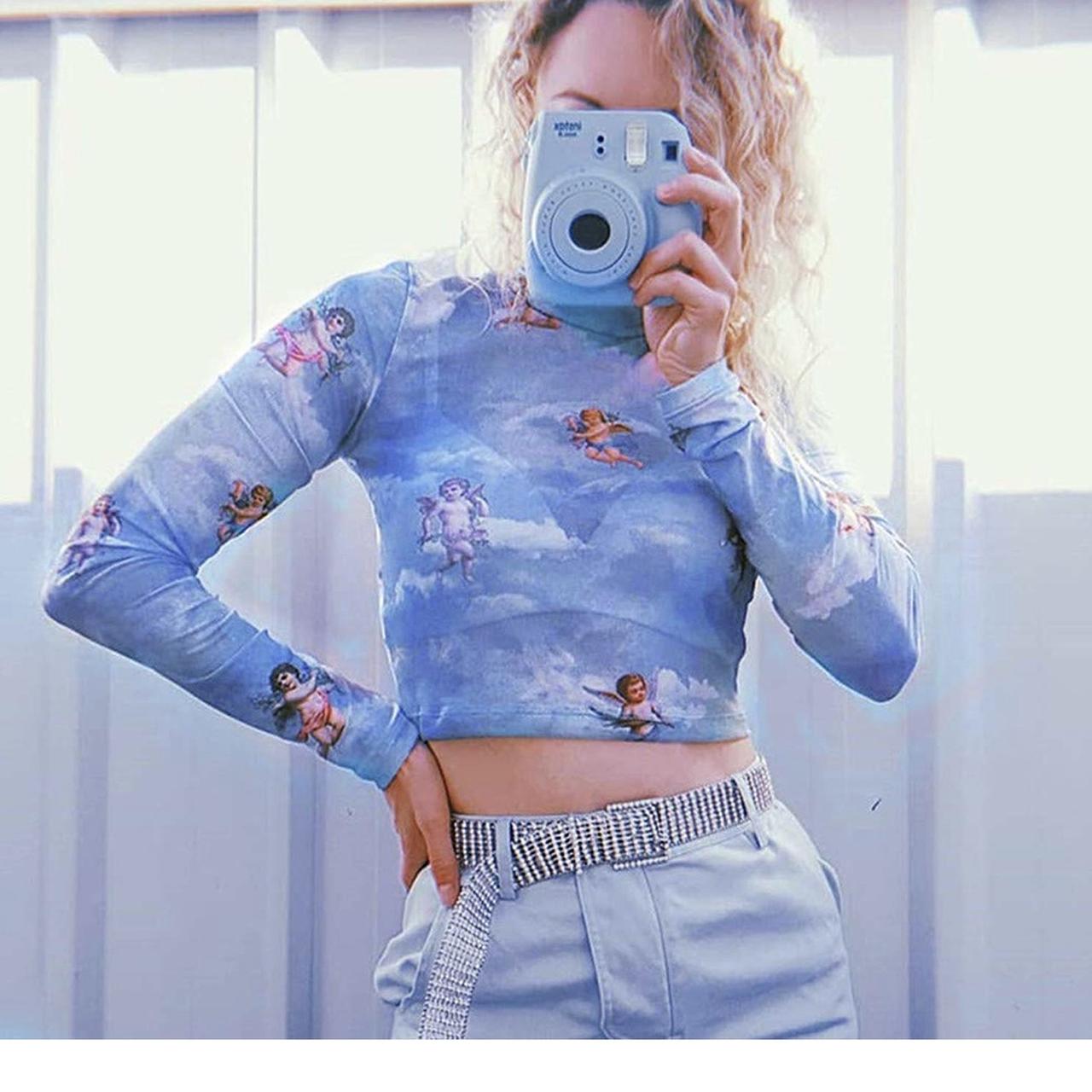 Cupid angel Print Long Sleeve T shirt Depop