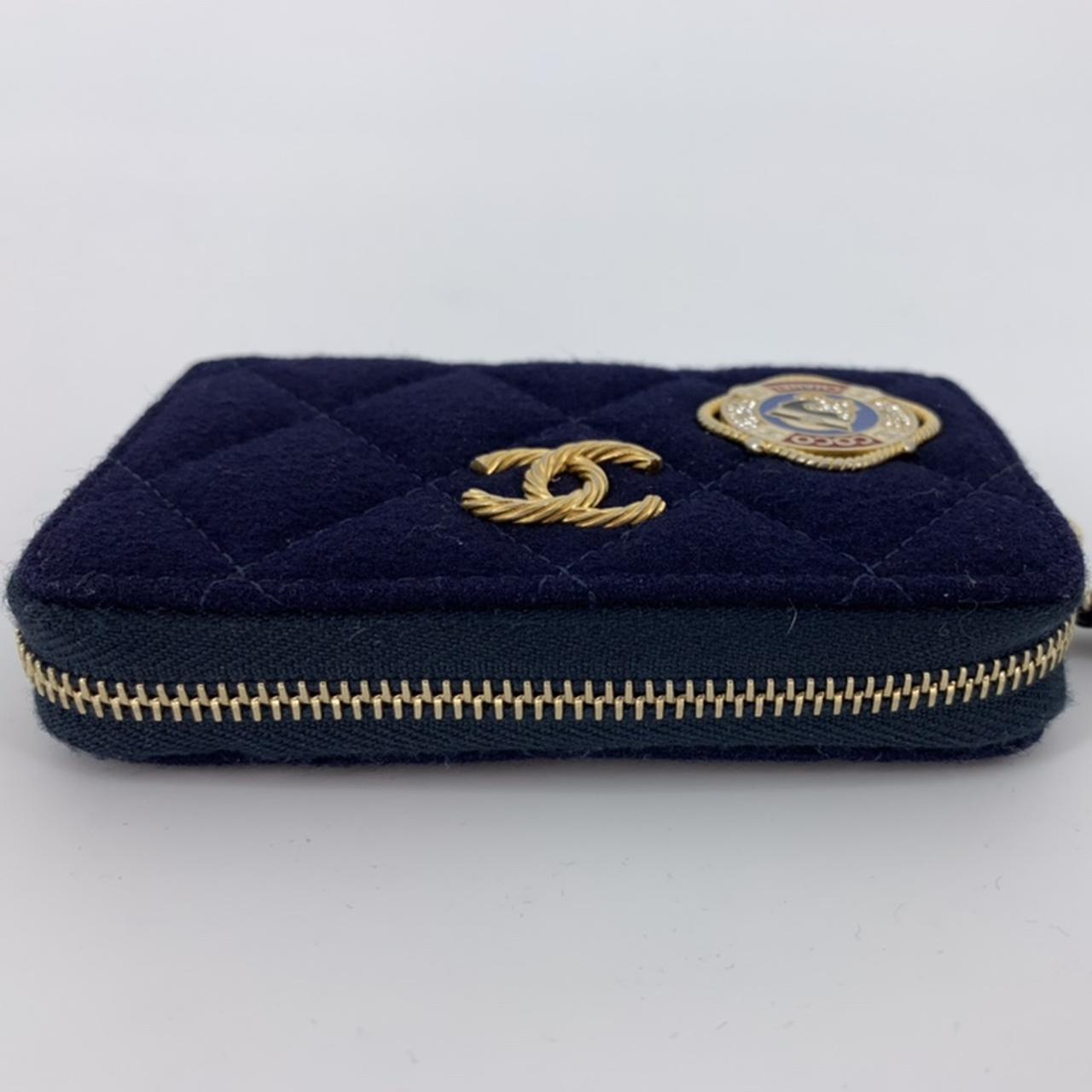 Chanel CC zip around coin purse card holder mini - Depop