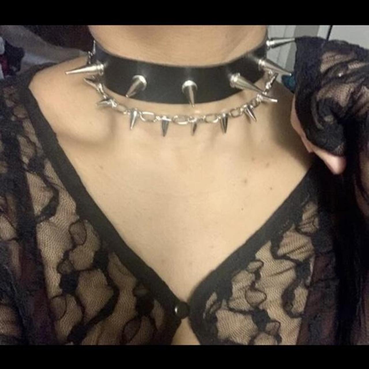 🕷 Arachne- Goth Spider Choker with Chains and Spikes - Depop