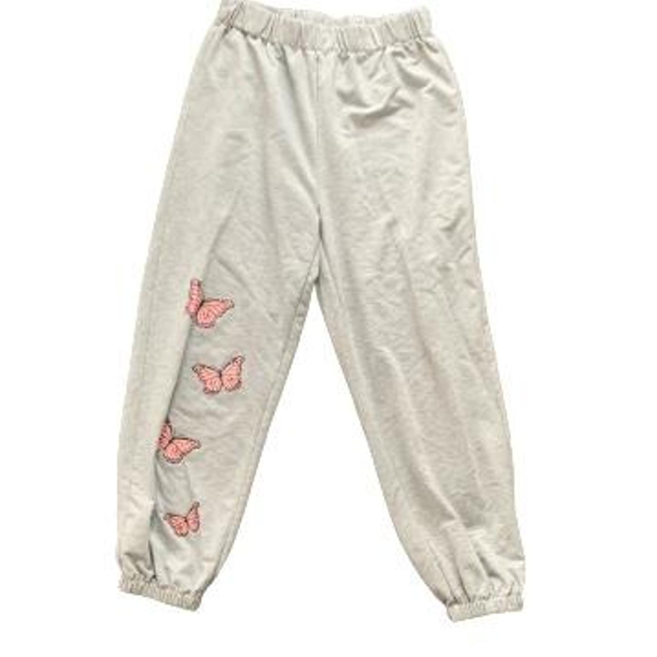 pink butterfly sweatpants